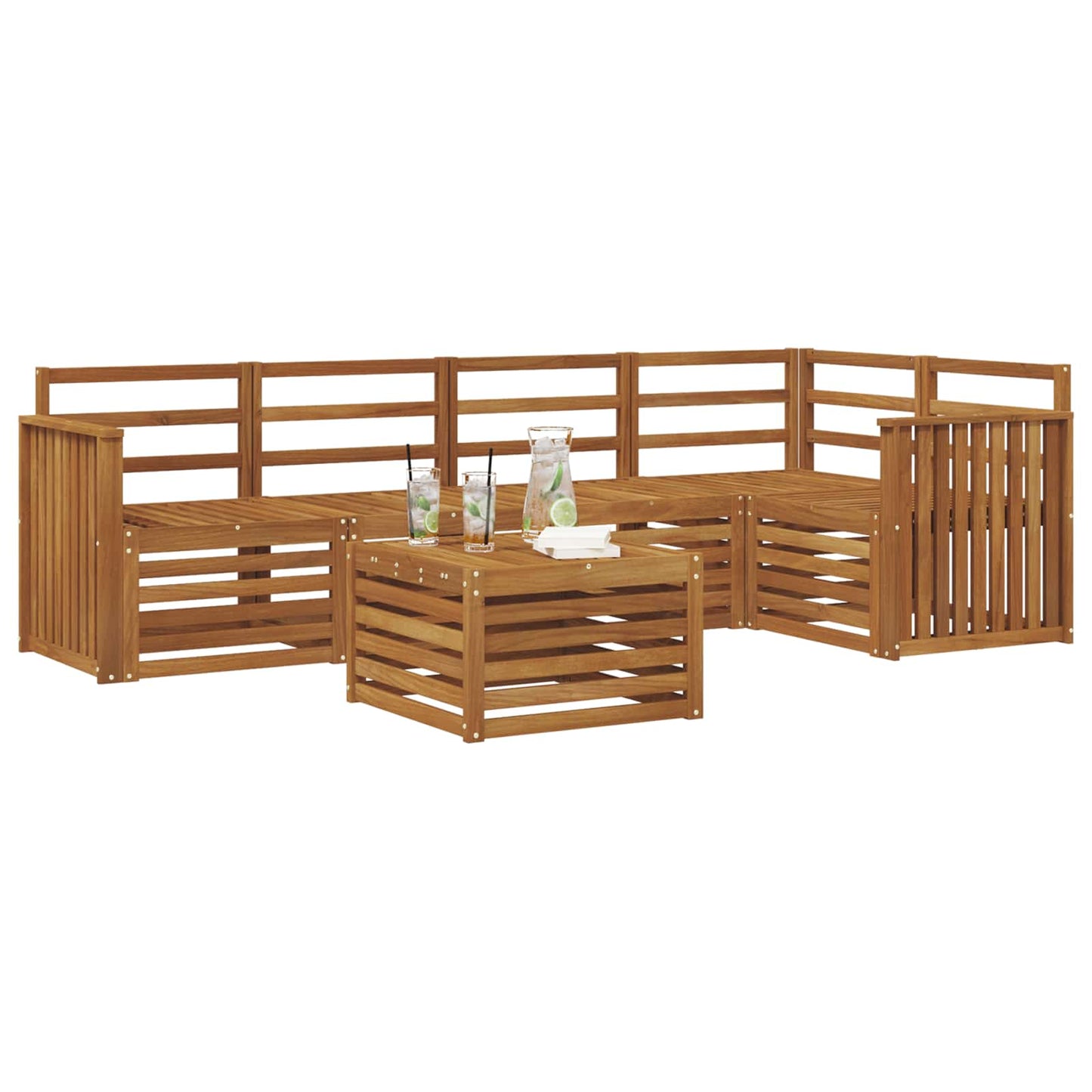 vidaXL Σαλονάκι Γωνιακού Καναπέ 6 pcs Φυσικό