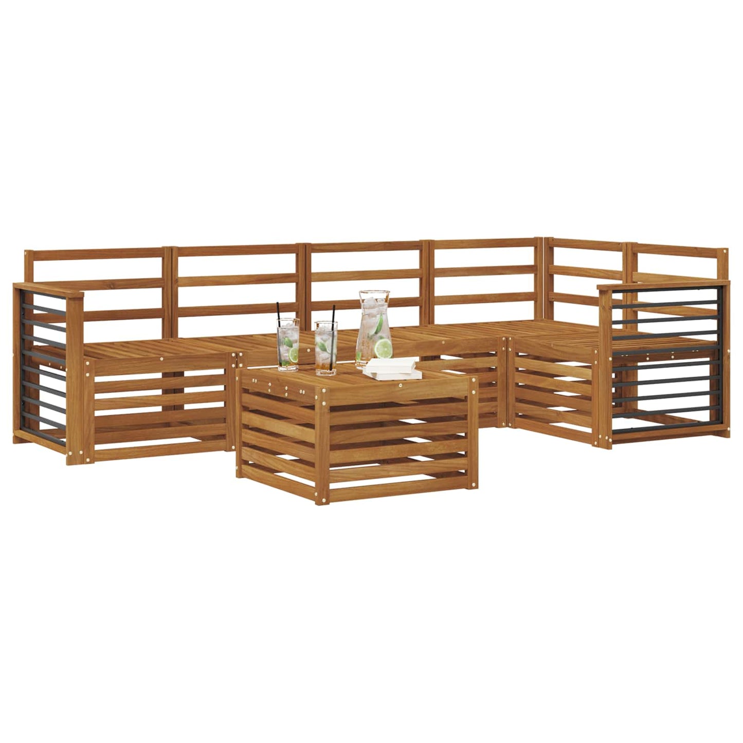 vidaXL Σαλονάκι Γωνιακού Καναπέ 6 pcs Φυσικό