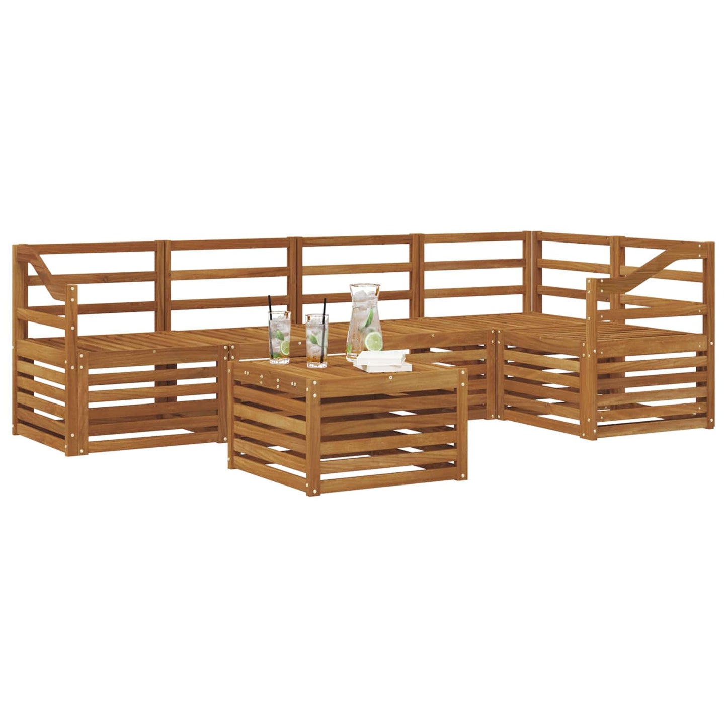 vidaXL Σαλονάκι Γωνιακού Καναπέ 6 pcs Φυσικό