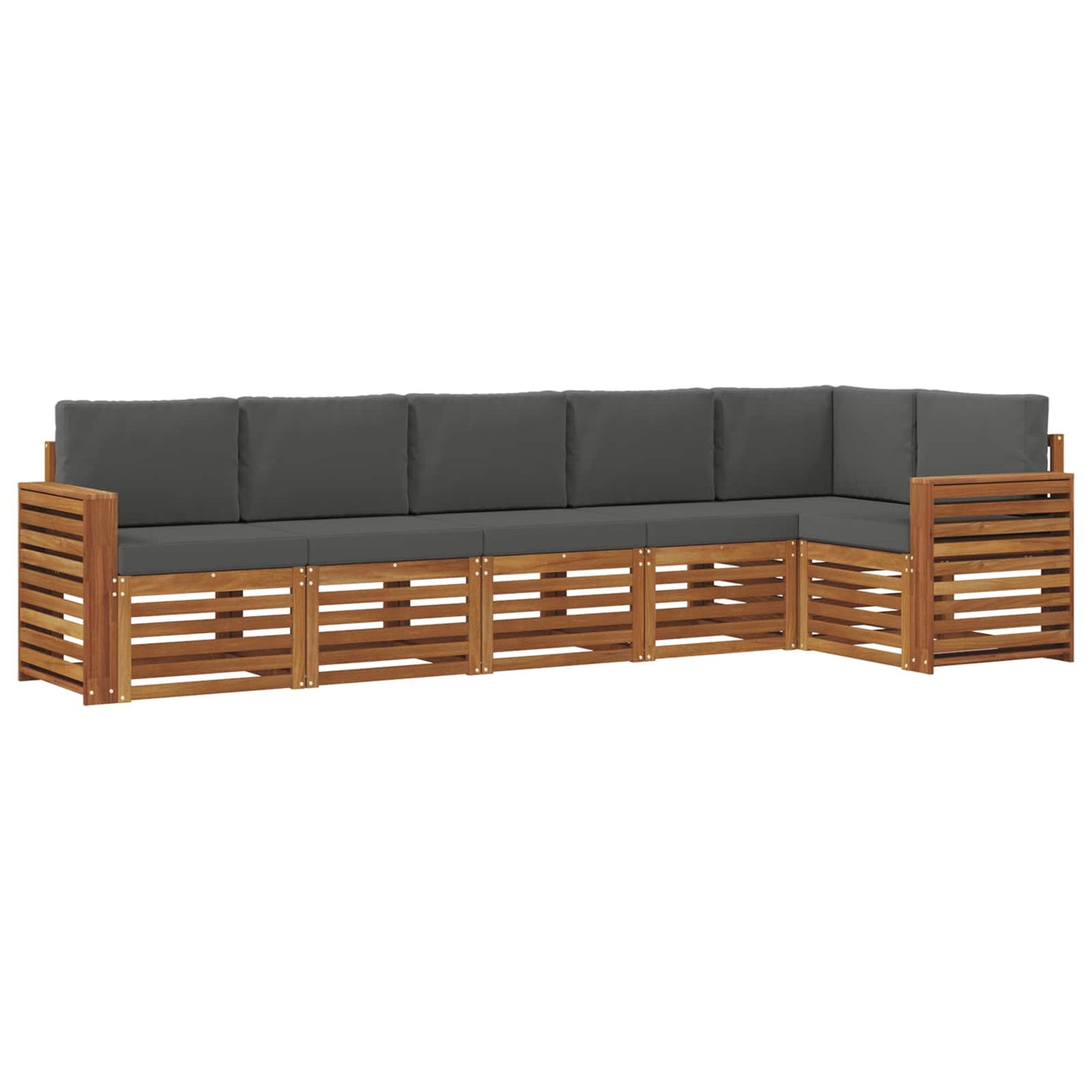 vidaXL Σαλονάκι Γωνιακού Καναπέ με μαξιλάρι 6 pcs Φυσικό και Ανθρακί