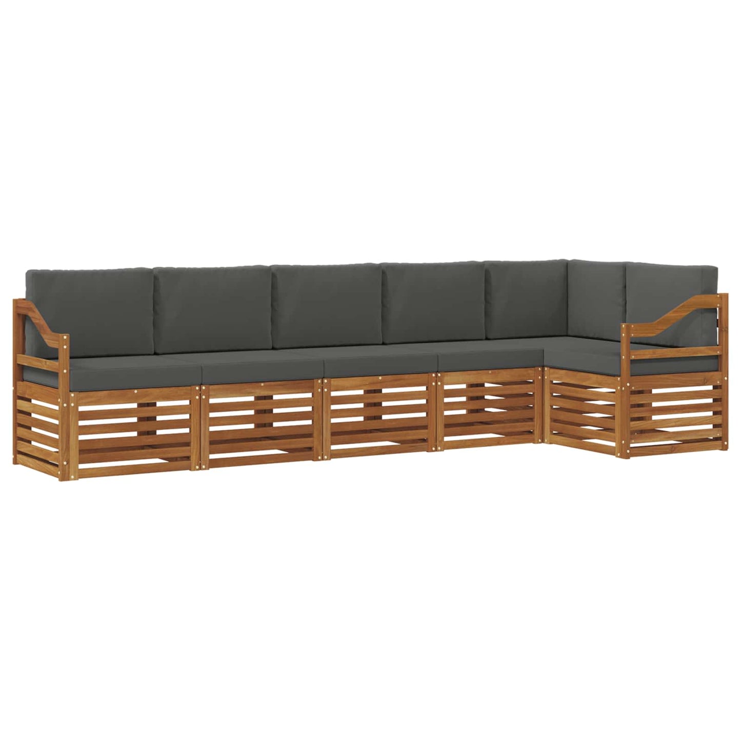 vidaXL Σαλονάκι Γωνιακού Καναπέ με μαξιλάρι 6 pcs Φυσικό και Ανθρακί