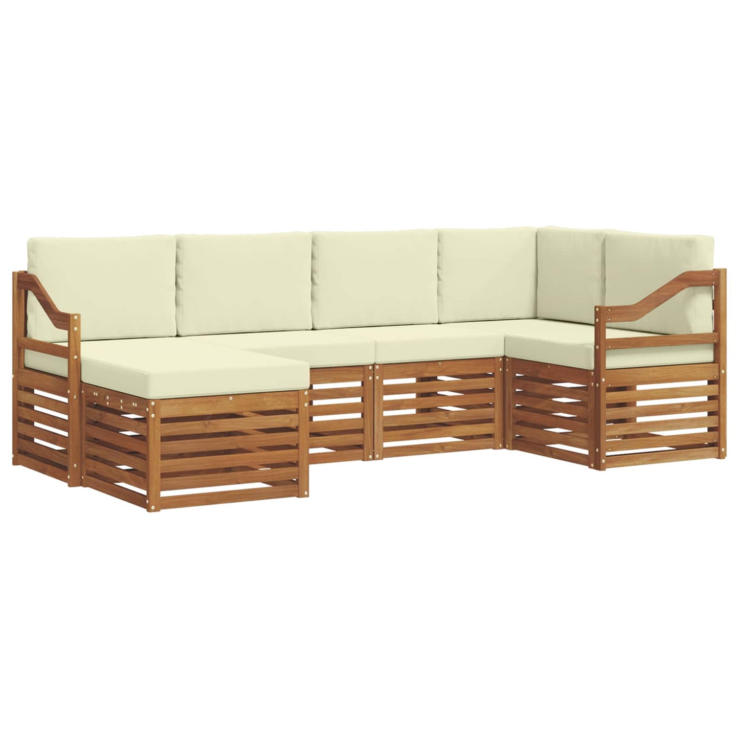 vidaXL Σαλονάκι Γωνιακού Καναπέ με μαξιλάρι 6 pcs Φυσικό και Κρέμα