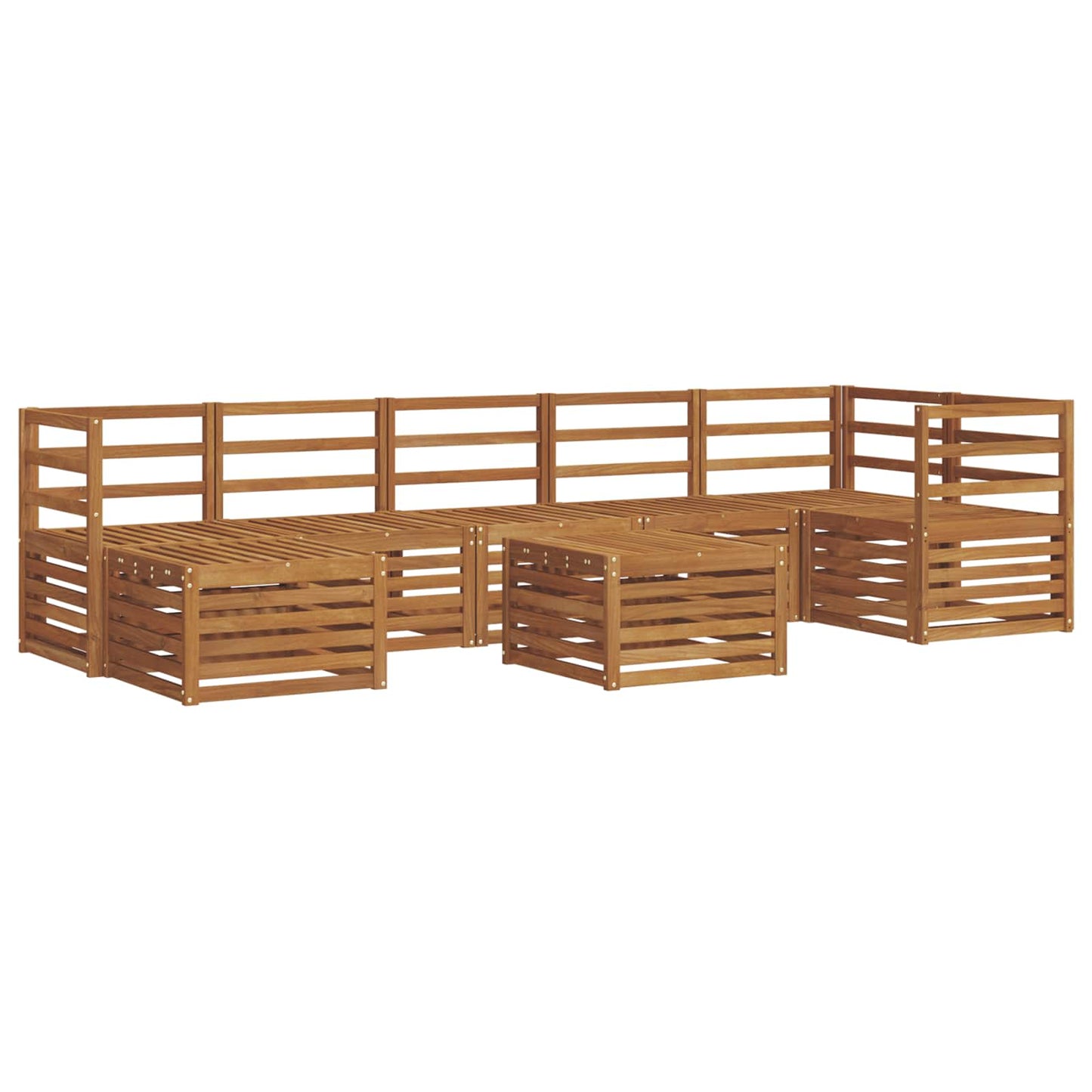 vidaXL Σειρά Καναπέ Εξωτερικού 8 pcs Φυσικό Στερεό Ξύλο Ακακίας