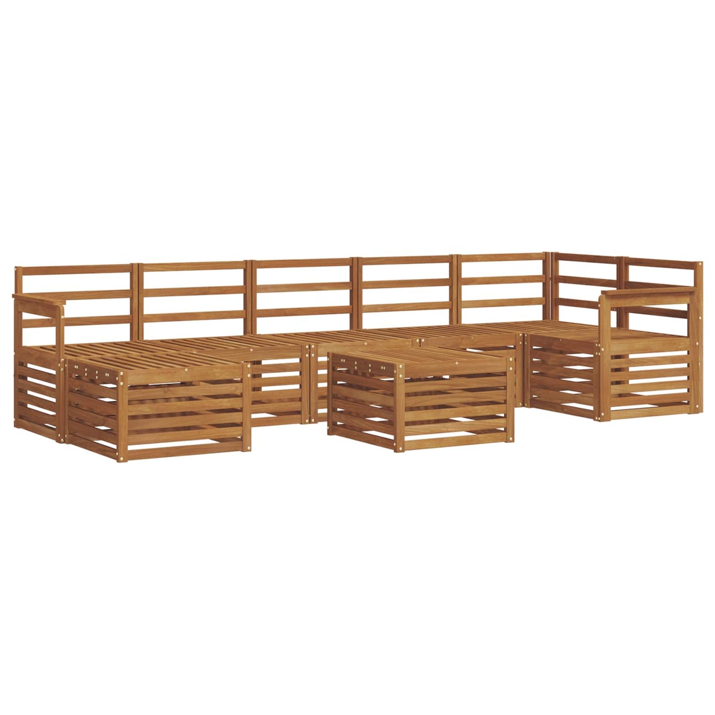 vidaXL Σειρά Καναπέ Εξωτερικού 8 pcs Φυσικό Στερεό Ξύλο Ακακίας