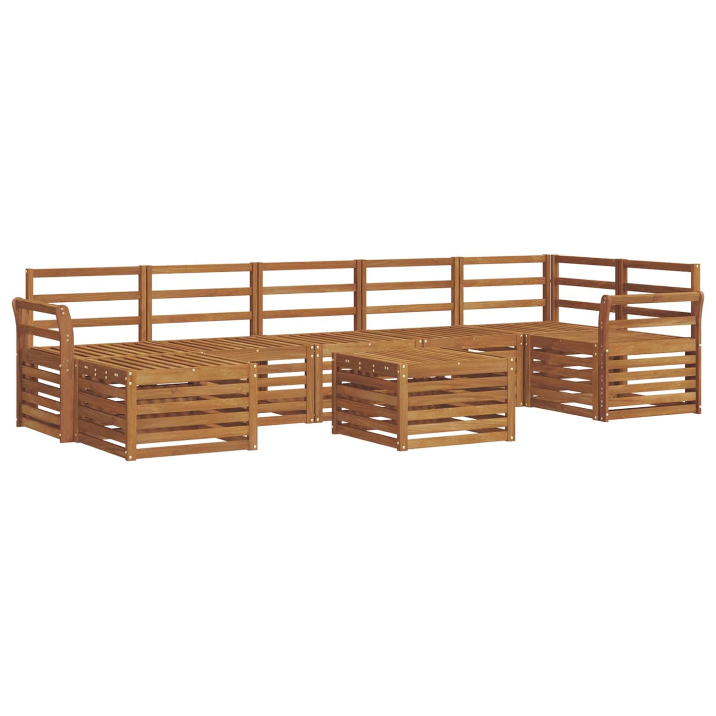 vidaXL Σειρά Καναπέ Εξωτερικού 8 pcs Φυσικό Στερεό Ξύλο Ακακίας