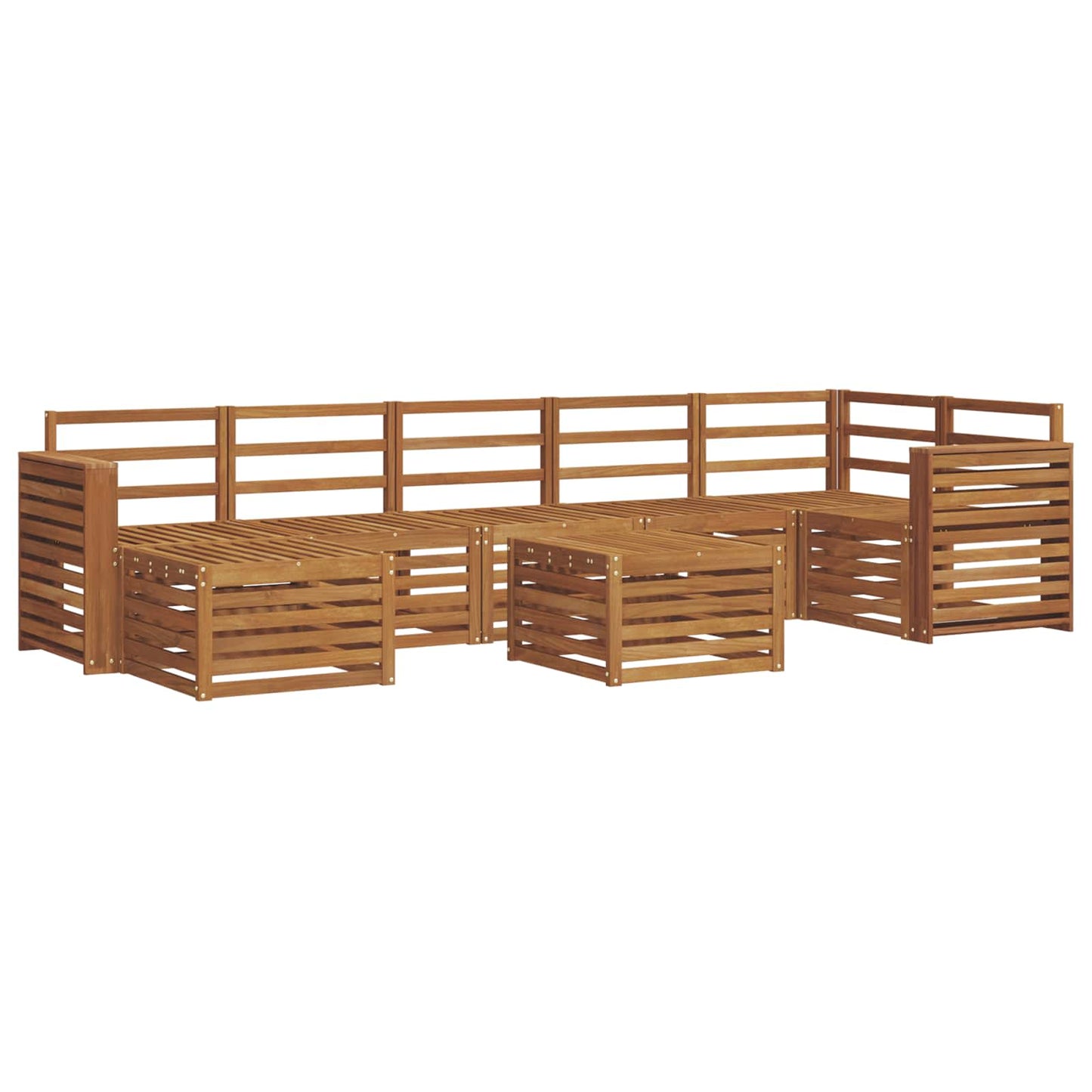 vidaXL Σειρά Καναπέ Εξωτερικού 8 pcs Φυσικό Στερεό Ξύλο Ακακίας