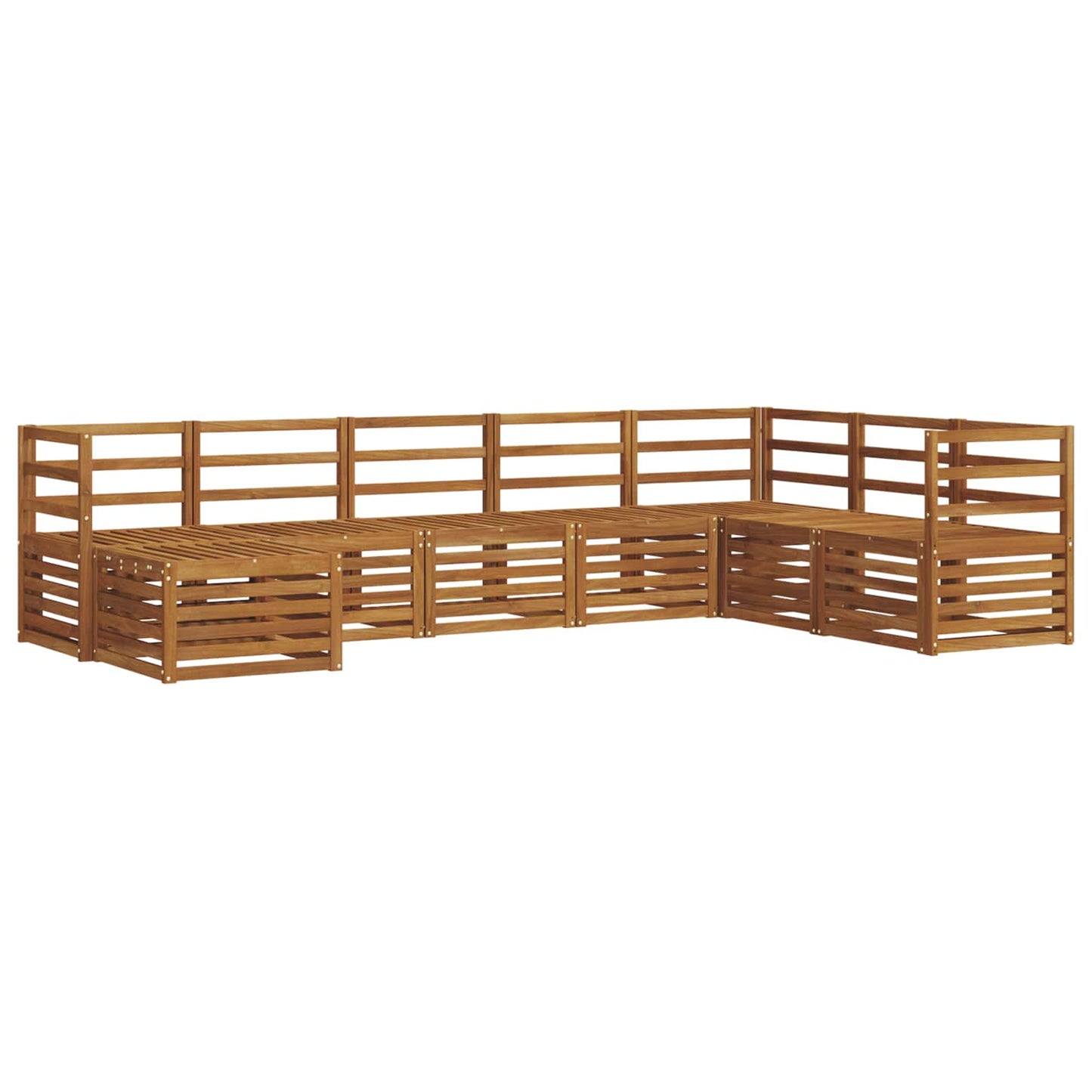 vidaXL Σειρά Καναπέ Εξωτερικού 8 pcs Φυσικό Στερεό Ξύλο Ακακίας