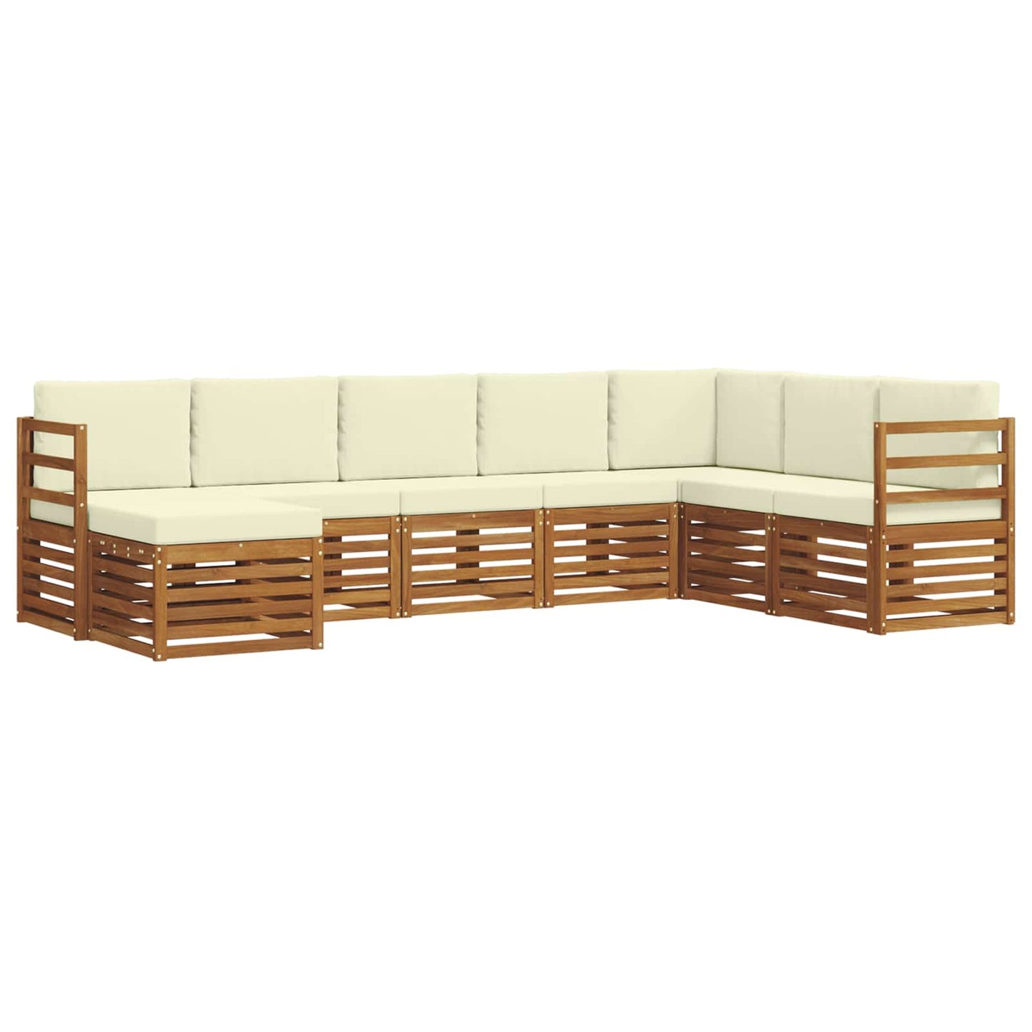vidaXL Σειρά Καναπέ Εξωτερικού με μαξιλάρι 8 pcs Φυσικό και Κρέμα