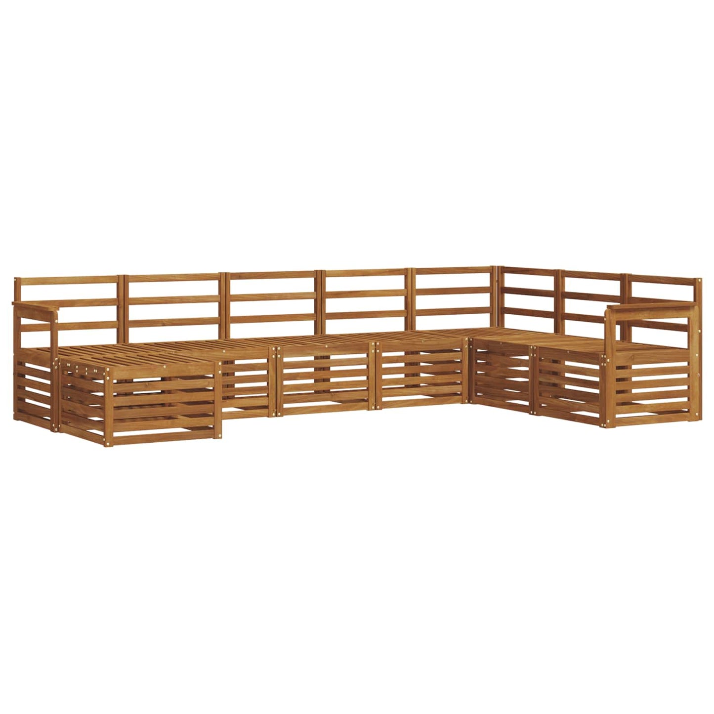 vidaXL Σειρά Καναπέ Εξωτερικού 8 pcs Φυσικό Στερεό Ξύλο Ακακίας