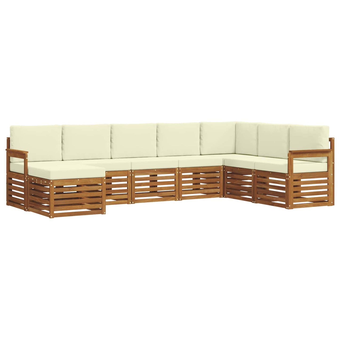 vidaXL Σειρά Καναπέ Εξωτερικού με μαξιλάρι 8 pcs Φυσικό και Κρέμα