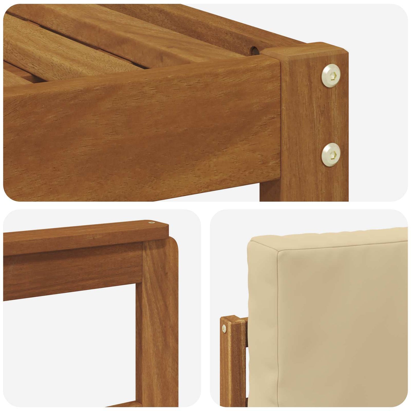 vidaXL Σειρά Καναπέ Εξωτερικού με μαξιλάρι 8 pcs Φυσικό και Μπεζ