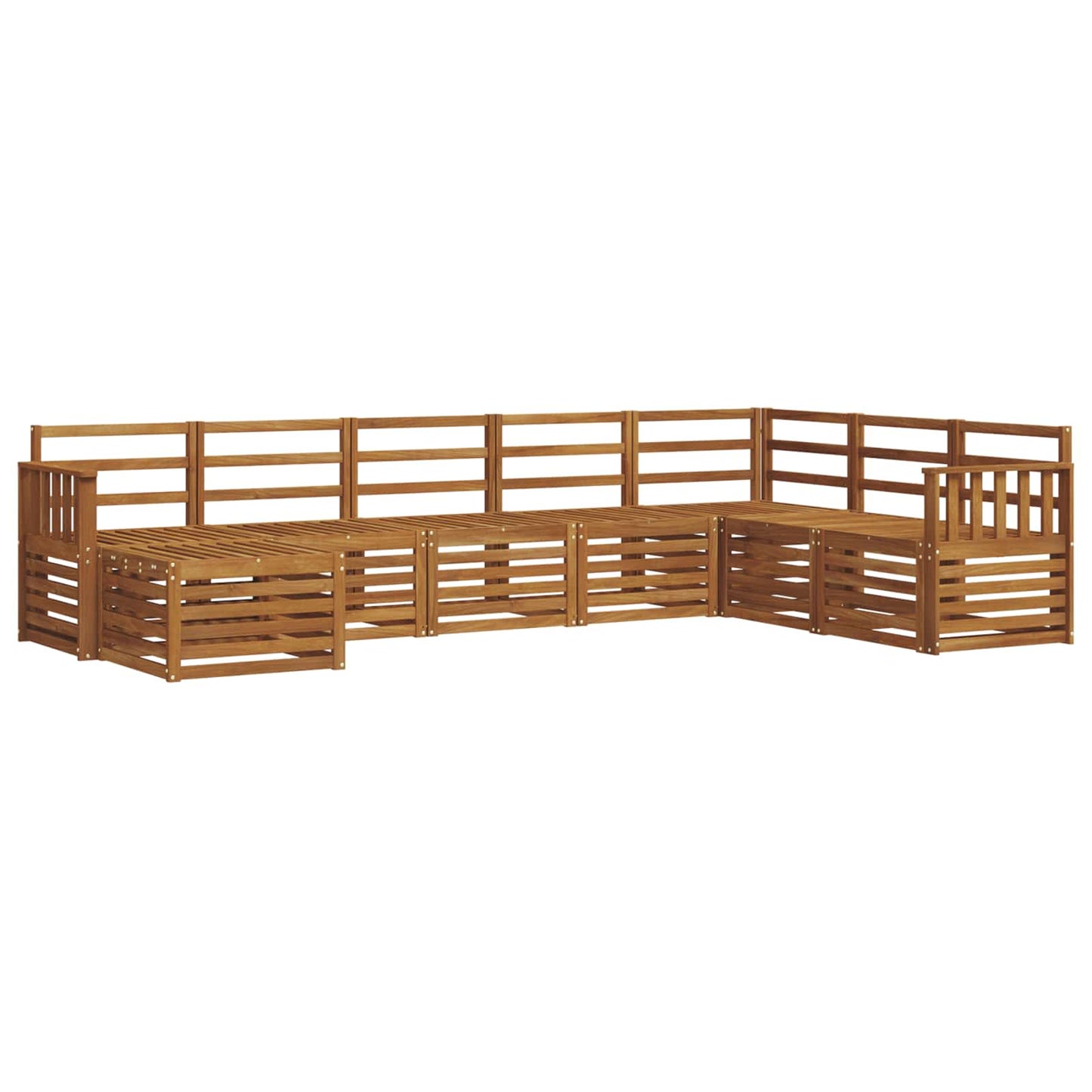 vidaXL Σειρά Καναπέ Εξωτερικού 8 pcs Φυσικό Στερεό Ξύλο Ακακίας