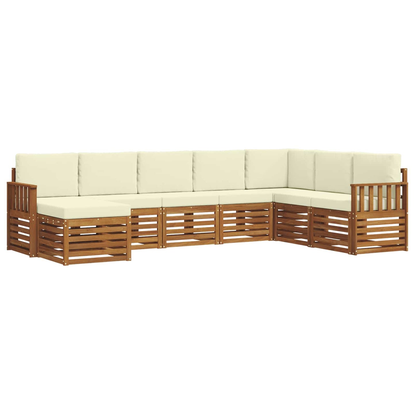 vidaXL Σειρά Καναπέ Εξωτερικού με μαξιλάρι 8 pcs Φυσικό και Κρέμα