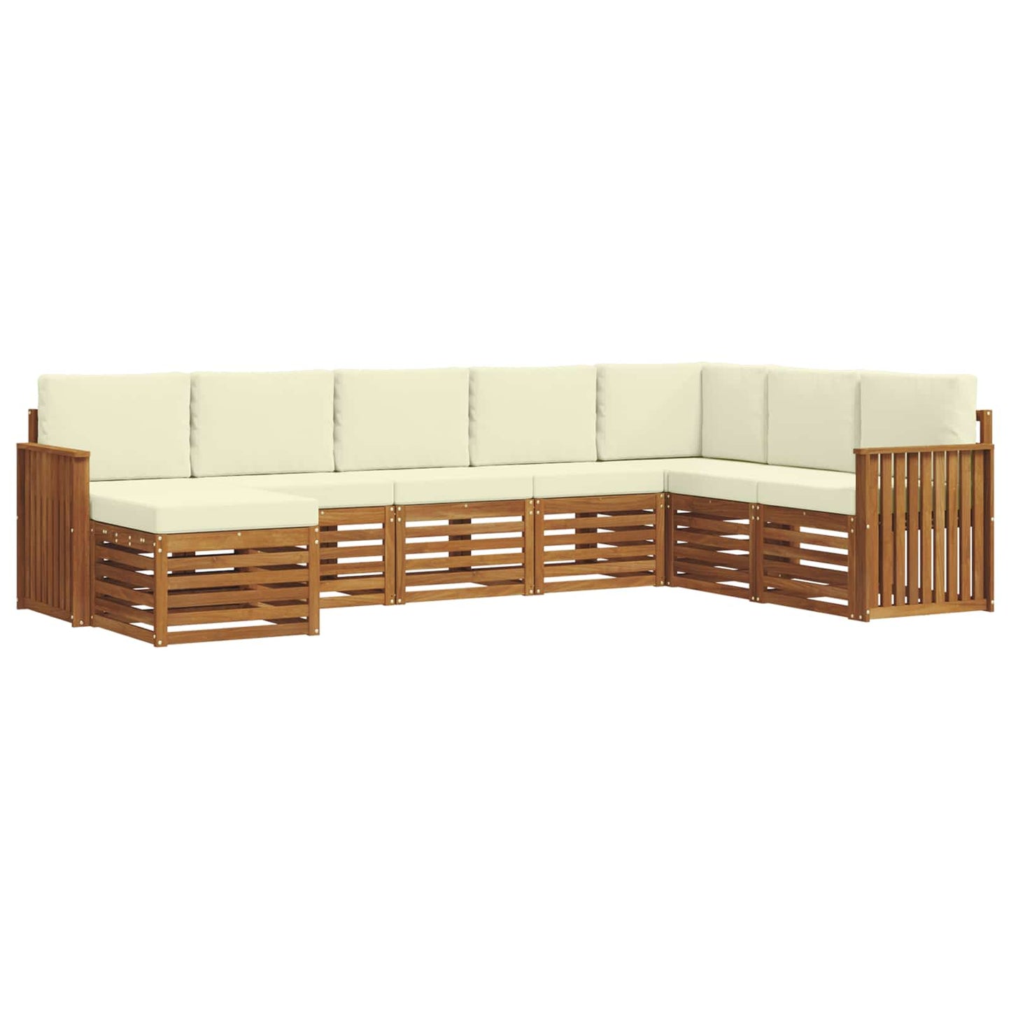 vidaXL Σειρά Καναπέ Εξωτερικού με μαξιλάρι 8 pcs Φυσικό και Κρέμα