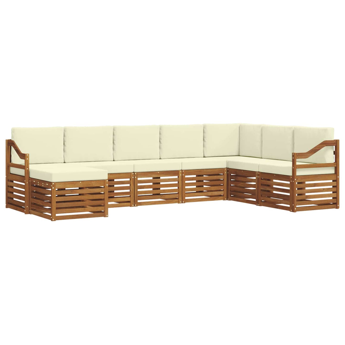 vidaXL Σειρά Καναπέ Εξωτερικού με μαξιλάρι 8 pcs Φυσικό και Κρέμα