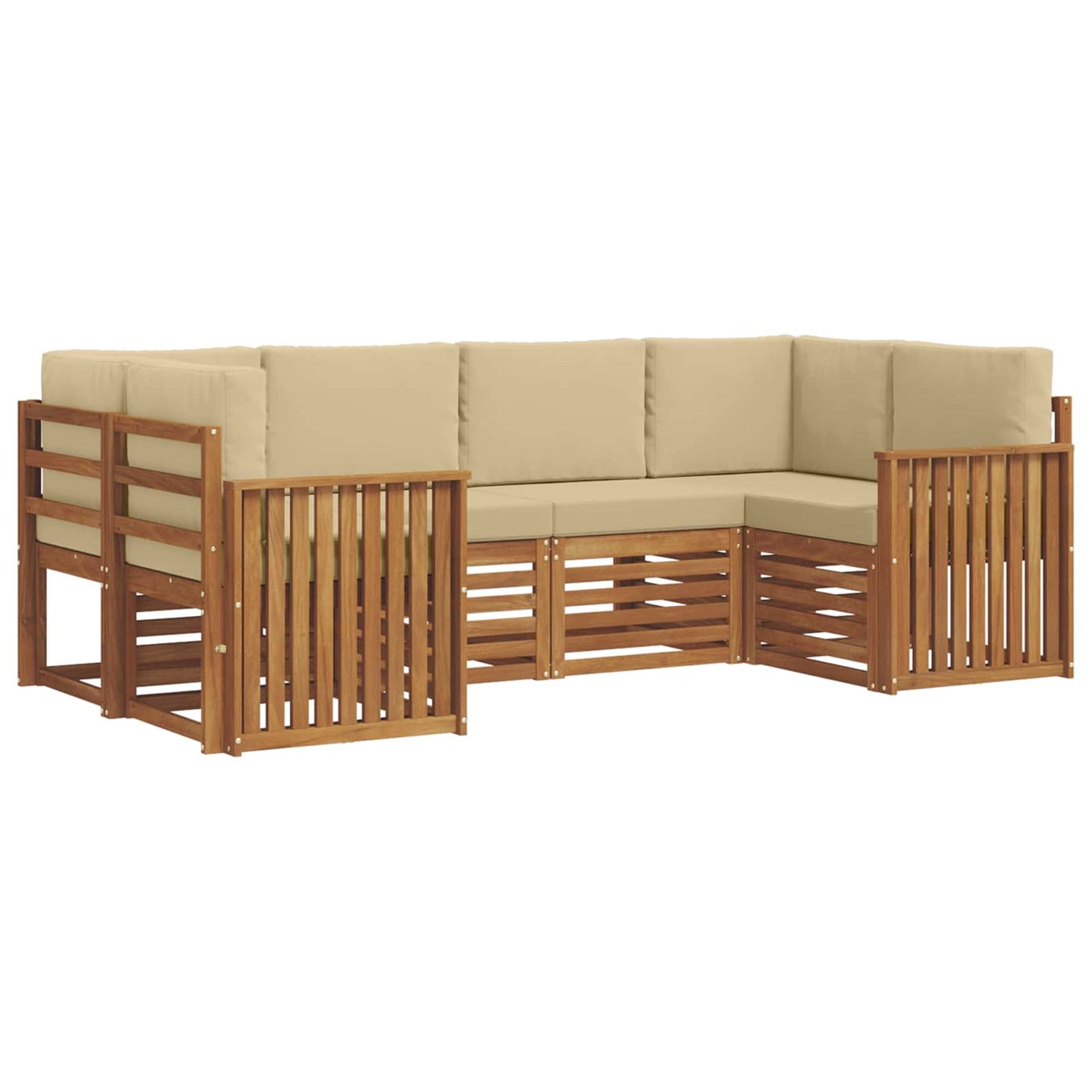 vidaXL Σαλονάκι Γωνιακού Καναπέ με μαξιλάρι 6 pcs Φυσικό