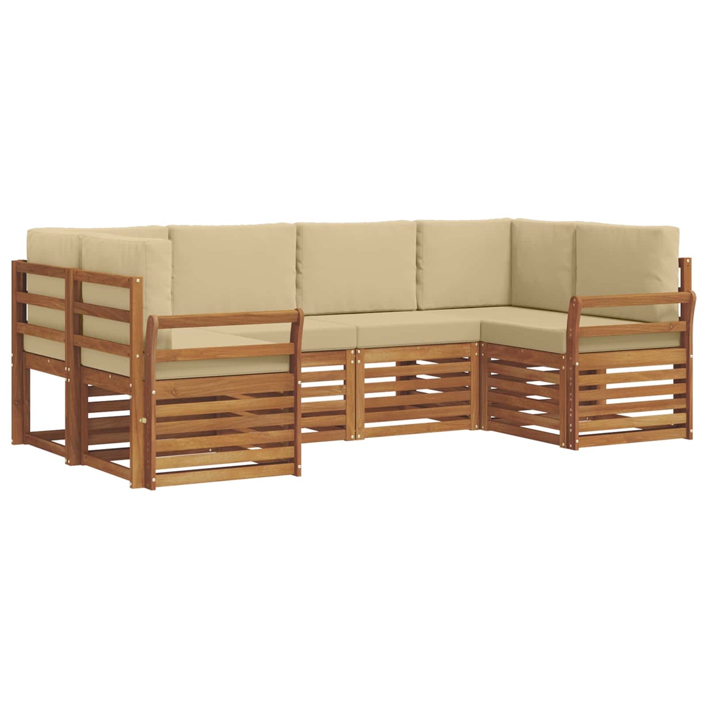 vidaXL Σαλονάκι Γωνιακού Καναπέ με μαξιλάρι 6 pcs Φυσικό