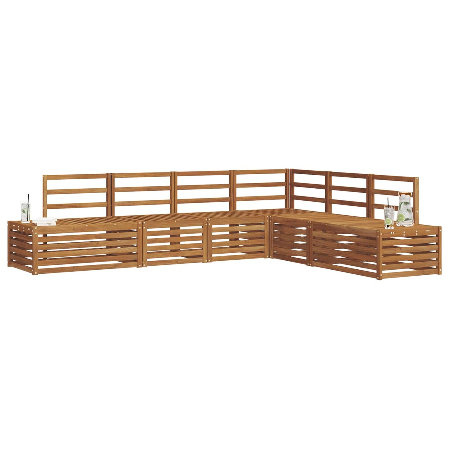 vidaXL Σειρά Καναπέ Εξωτερικού Φυσικό 273 x 213,5 x 73 εκ.