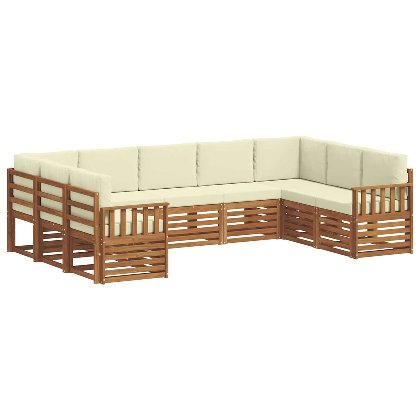 vidaXL Σαλονάκι Γωνιακού Καναπέ με μαξιλάρι 9 pcs Φυσικό και Κρέμα