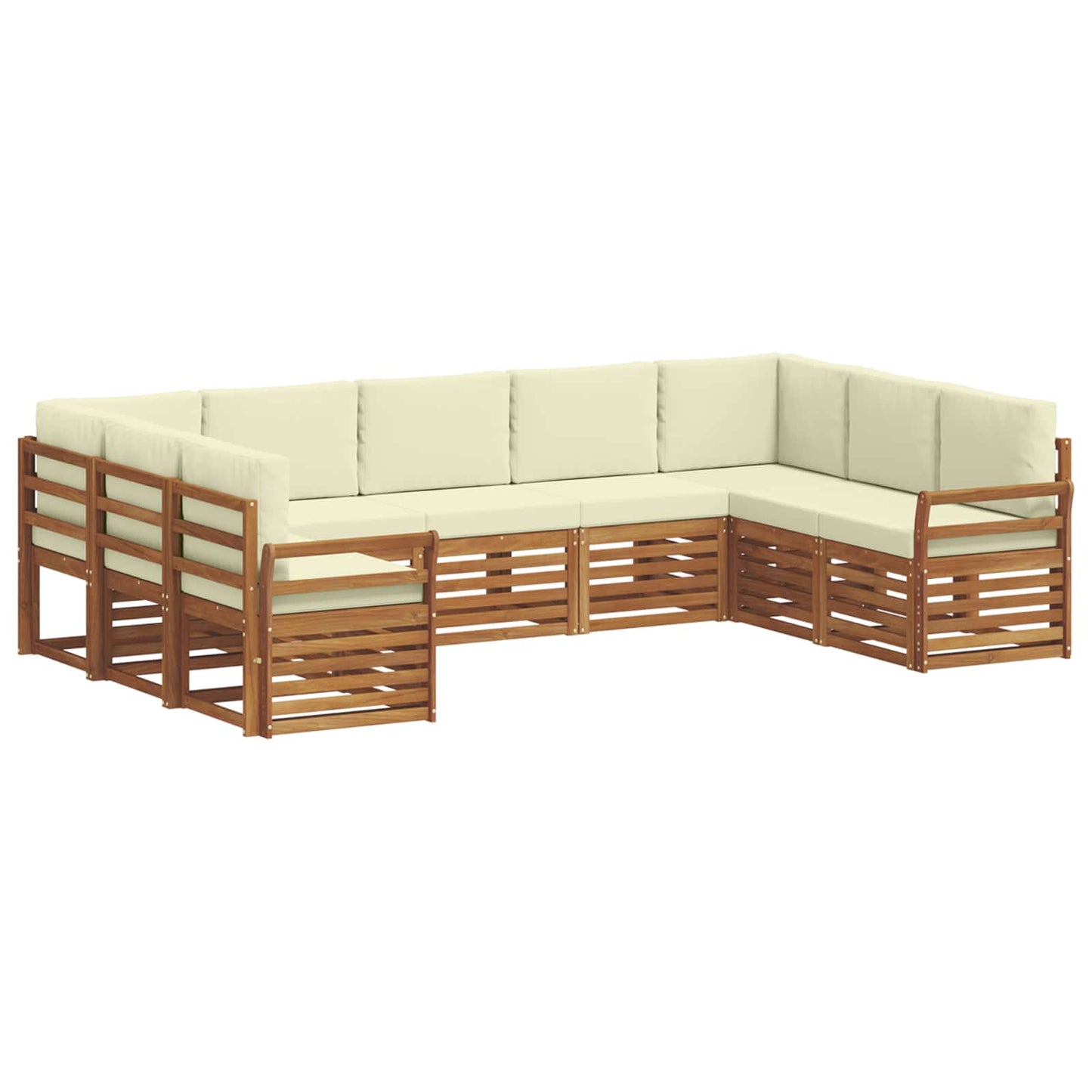 vidaXL Σαλονάκι Γωνιακού Καναπέ με μαξιλάρι 9 pcs Φυσικό και Κρέμα