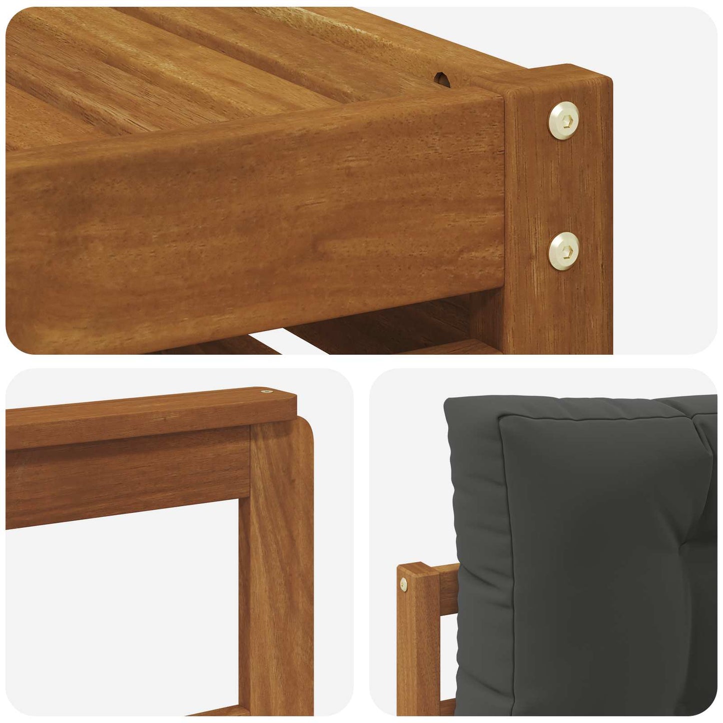 vidaXL Σειρά Καναπέ Εξωτερικού με μαξιλάρι 6 pcs Φυσικό και Ανθρακί