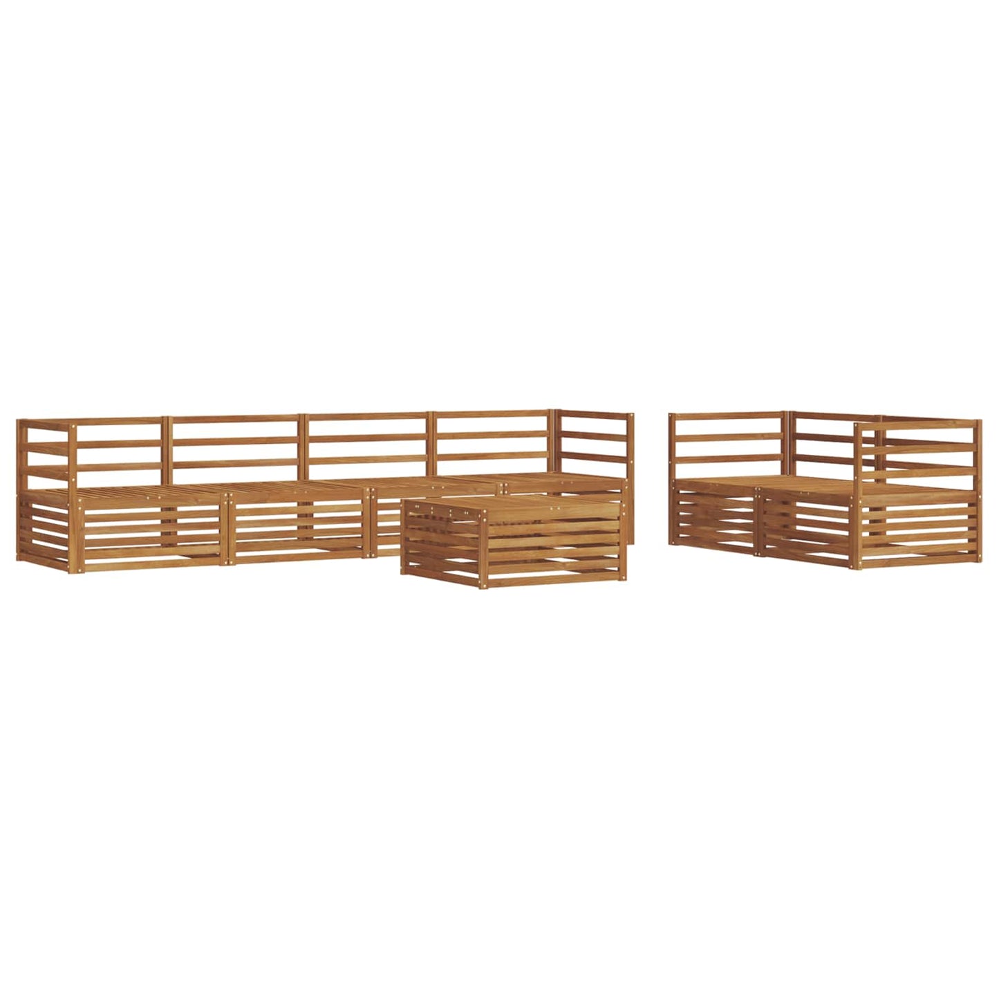 vidaXL Σειρά Καναπέ Εξωτερικού 7 pcs Φυσικό Στερεό Ξύλο Ακακίας