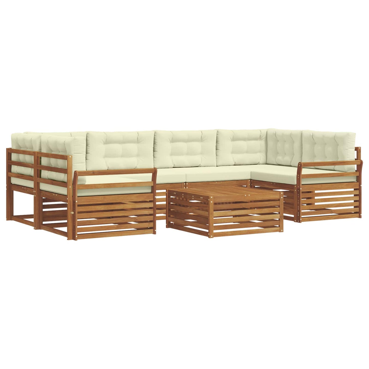 vidaXL Σειρά Καναπέ Εξωτερικού με μαξιλάρι 8 pcs Φυσικό και Κρέμα