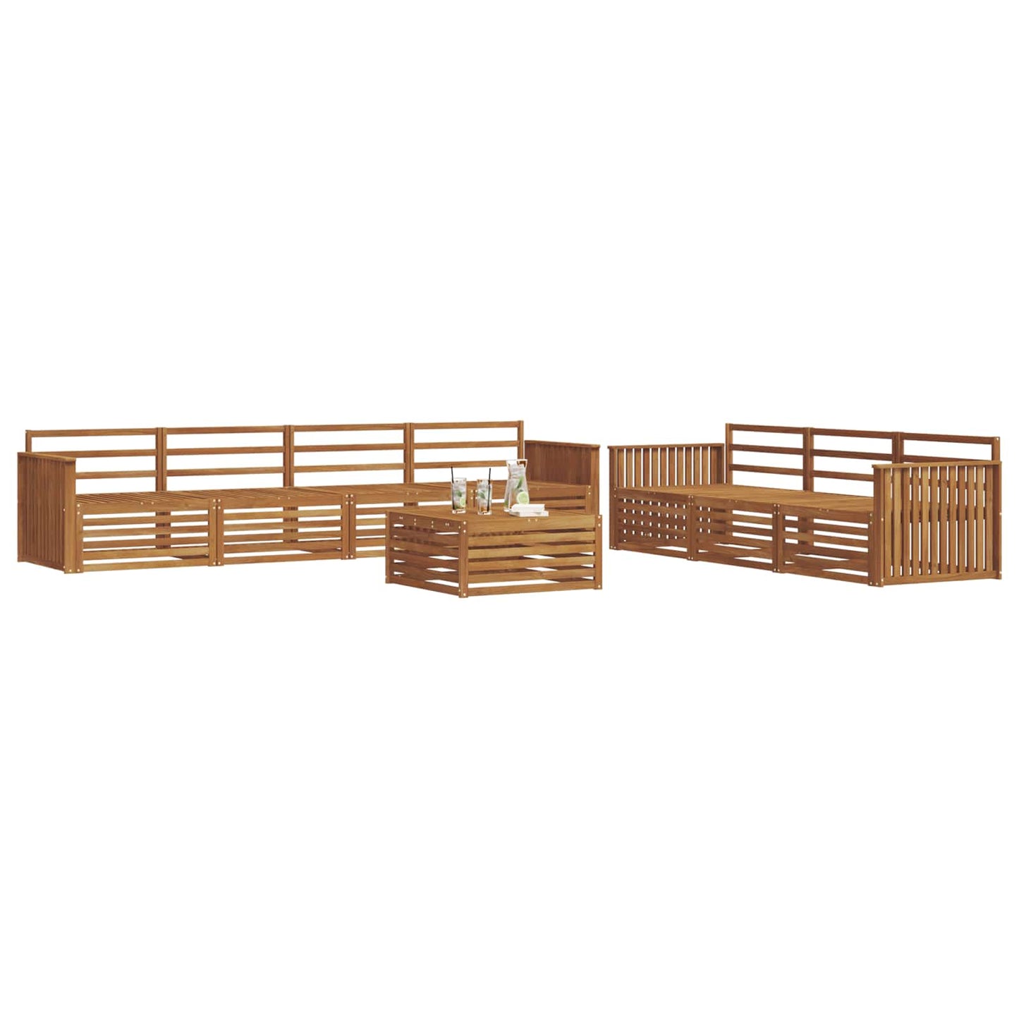 vidaXL Σειρά Καναπέ Εξωτερικού 8 pcs Φυσικό Στερεό Ξύλο Ακακίας