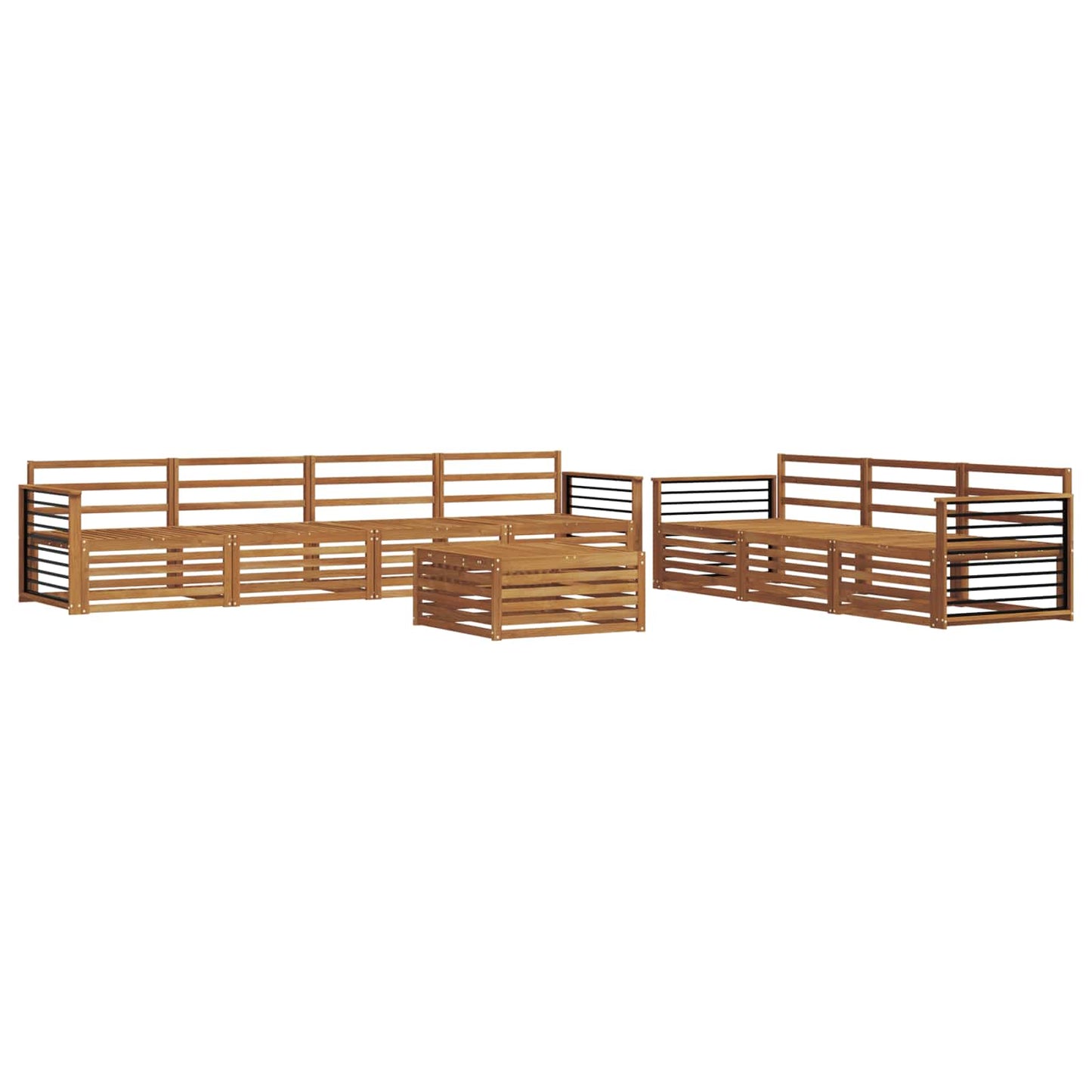 vidaXL Σειρά Καναπέ Εξωτερικού 8 pcs Φυσικό Στερεό Ξύλο Ακακίας