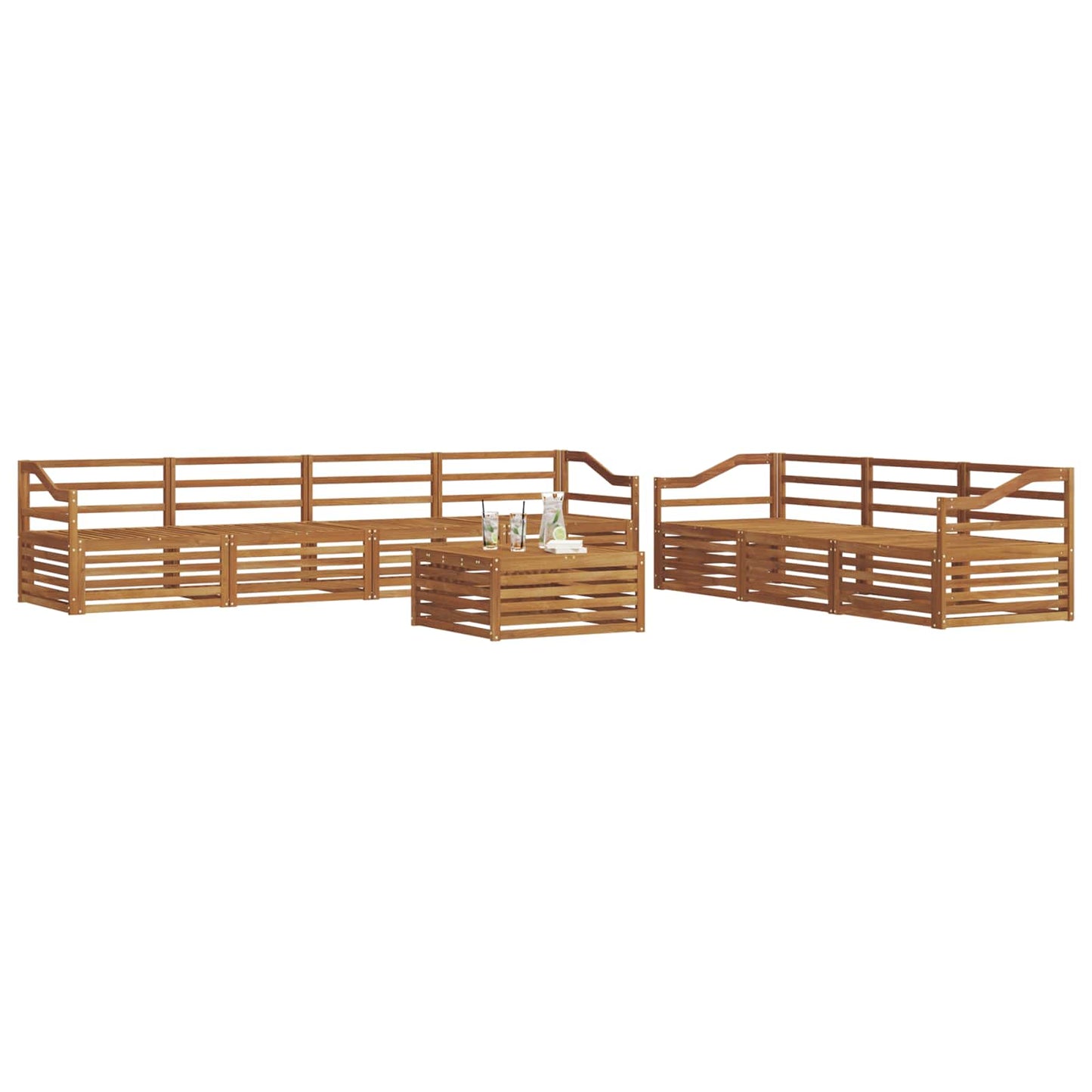 vidaXL Σειρά Καναπέ Εξωτερικού 8 pcs Φυσικό Στερεό Ξύλο Ακακίας