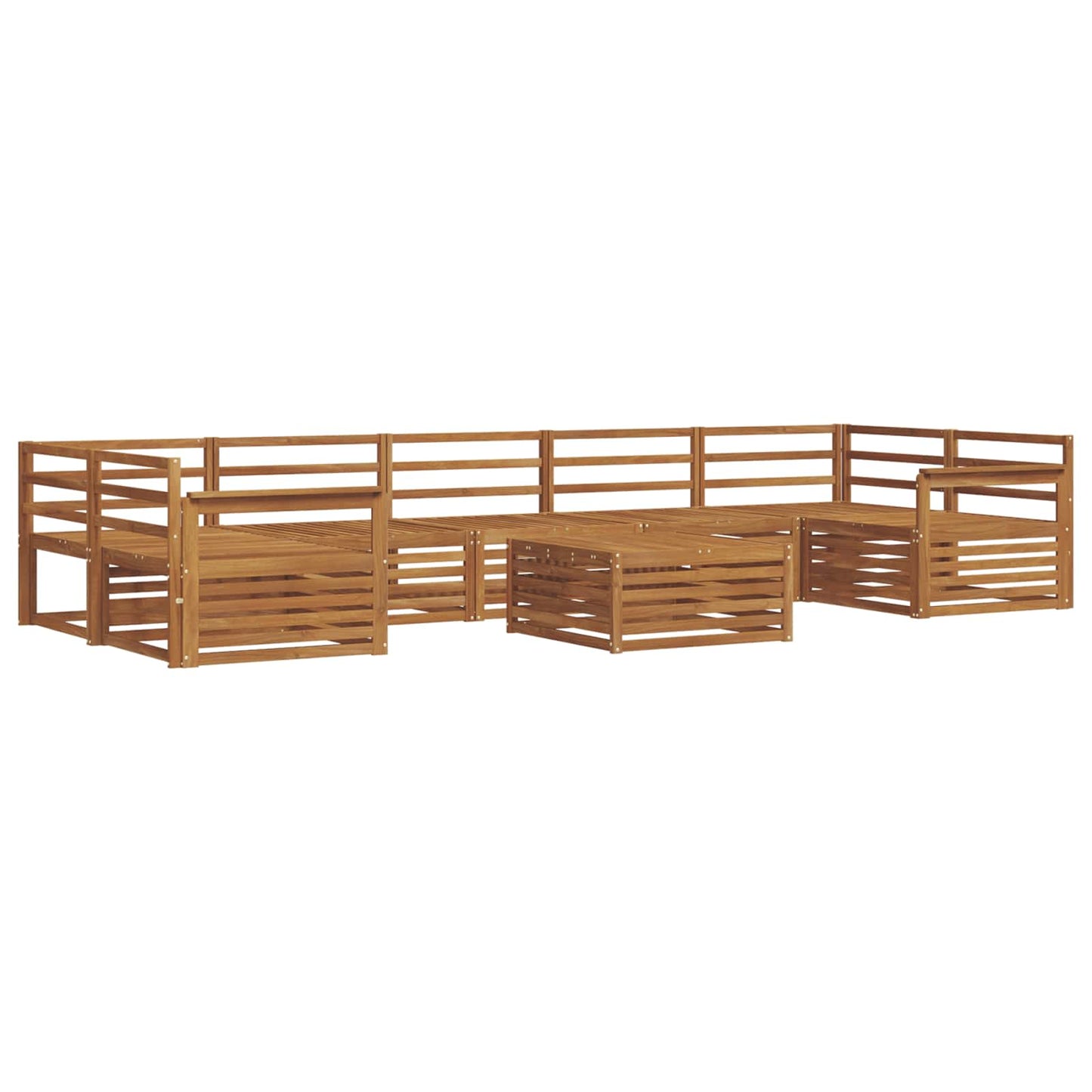 vidaXL Σειρά Καναπέ Εξωτερικού 8 pcs Φυσικό Στερεό Ξύλο Ακακίας