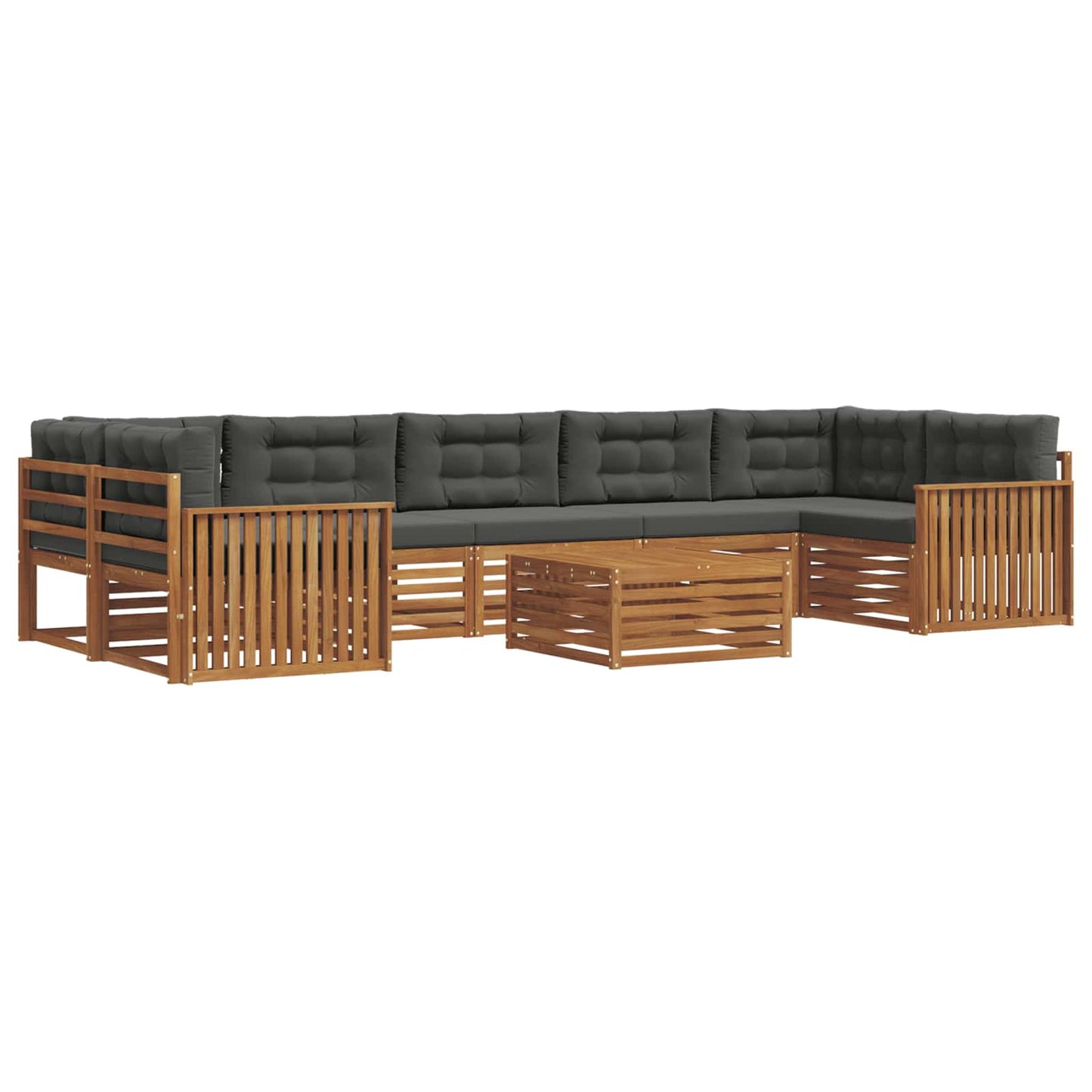 vidaXL Σειρά Καναπέ Εξωτερικού με μαξιλάρι 8 pcs Φυσικό και Ανθρακί