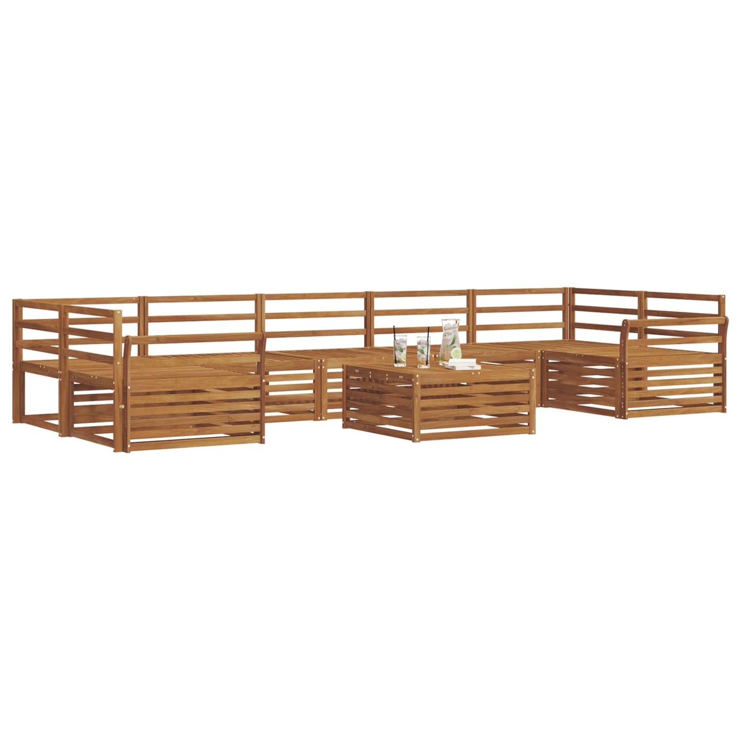 vidaXL Σειρά Καναπέ Εξωτερικού 8 pcs Φυσικό Στερεό Ξύλο Ακακίας
