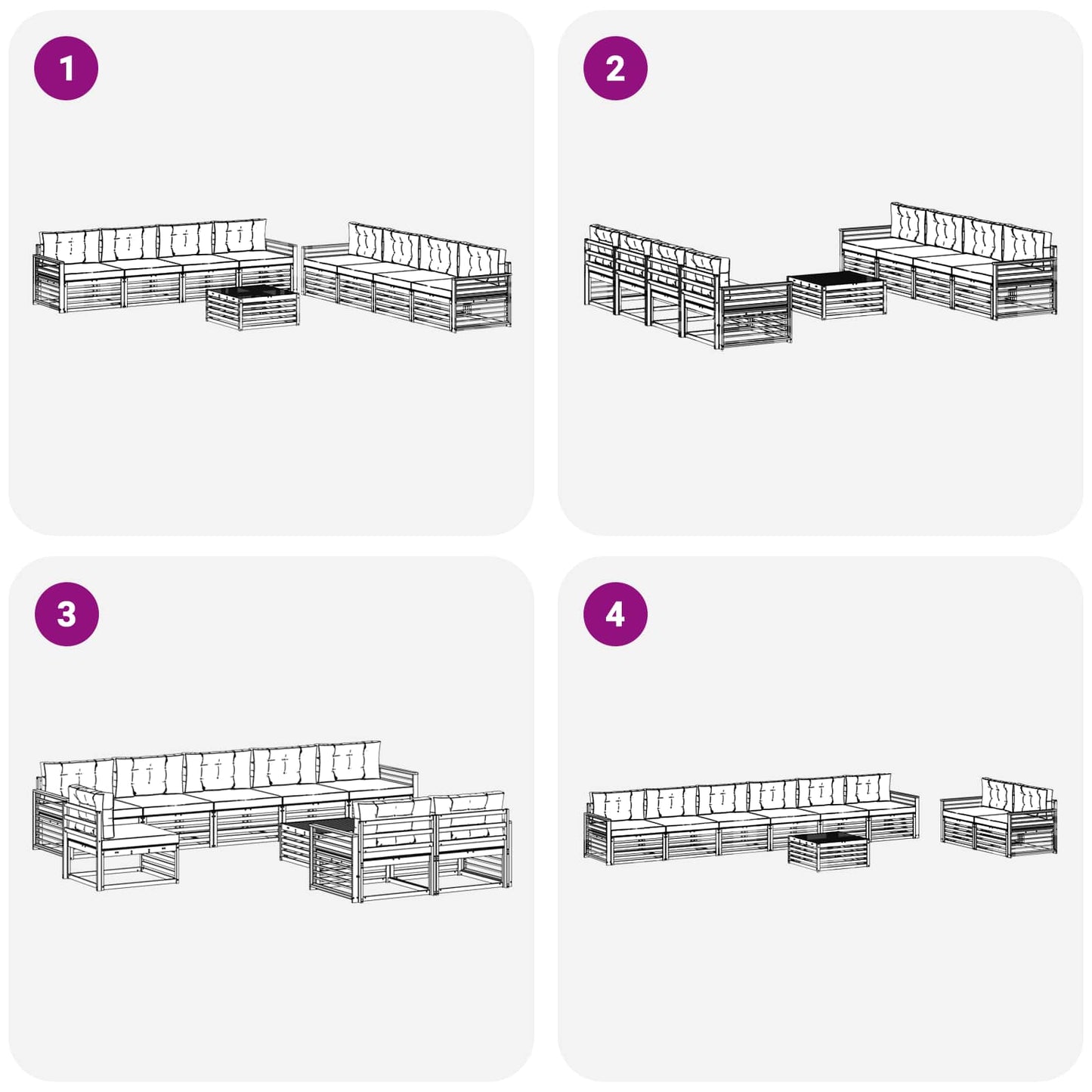 vidaXL Σειρά Καναπέ Εξωτερικού με μαξιλάρι 9 pcs Φυσικό και Μπεζ