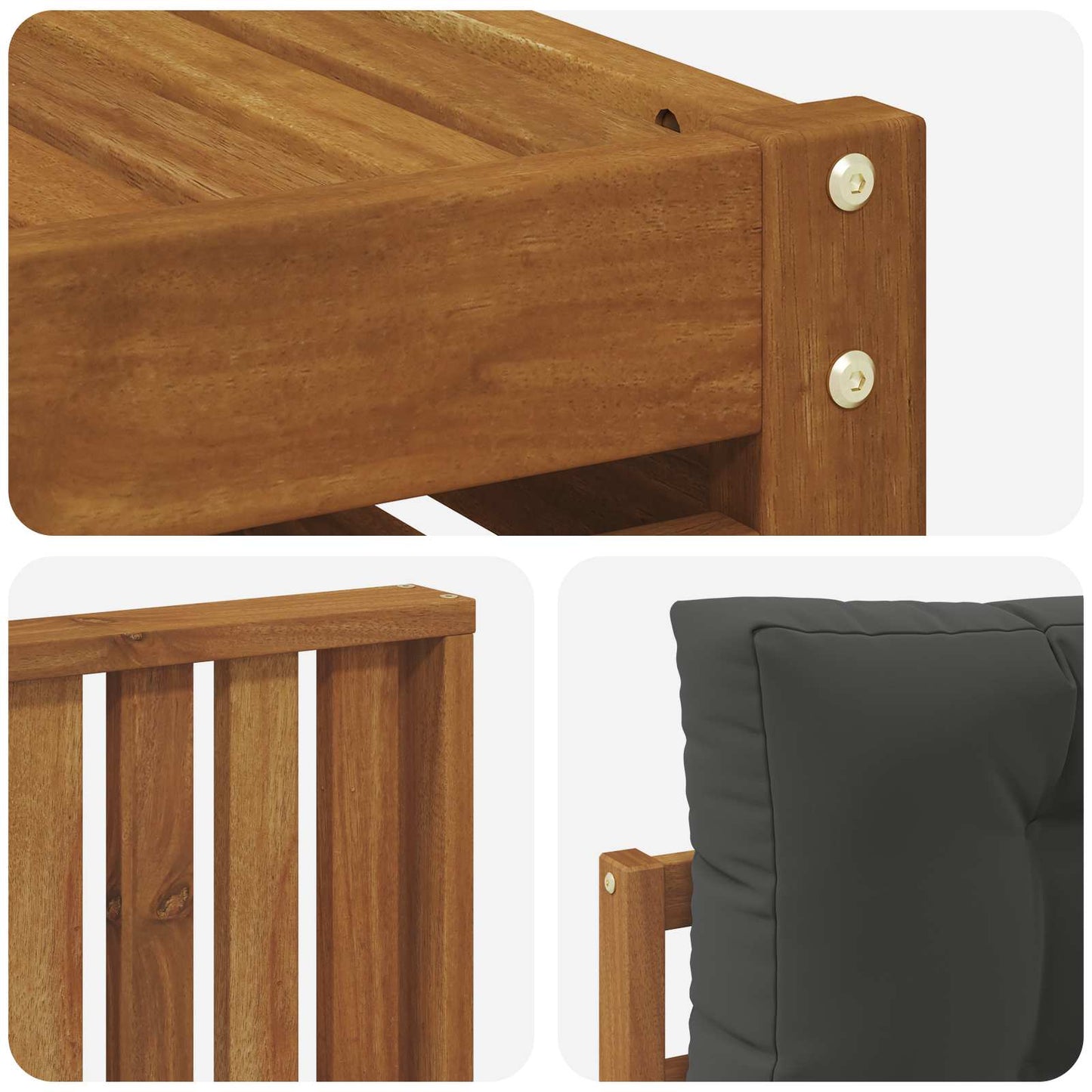 vidaXL Σειρά Καναπέ Εξωτερικού με μαξιλάρι 6 pcs Φυσικό και Ανθρακί