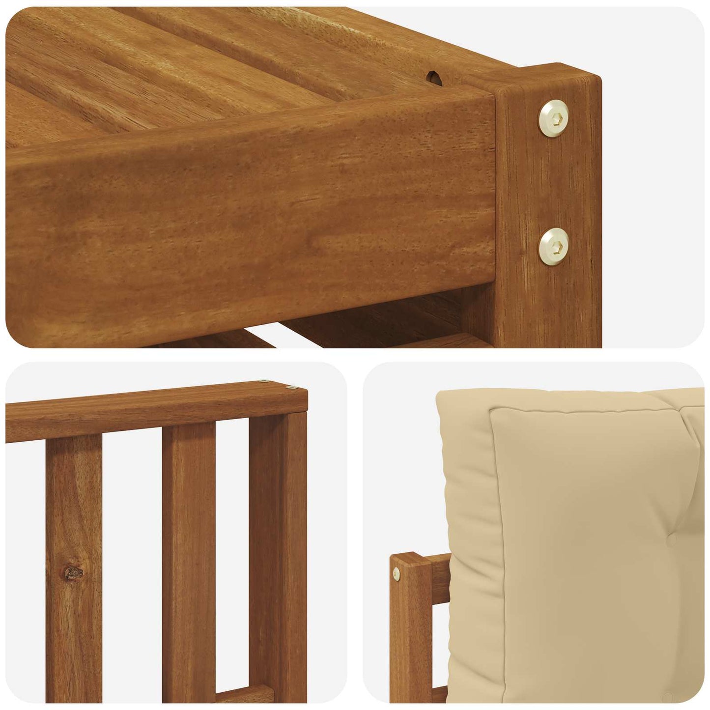 vidaXL Σειρά Καναπέ Εξωτερικού με μαξιλάρι 7 pcs Φυσικό και Μπεζ