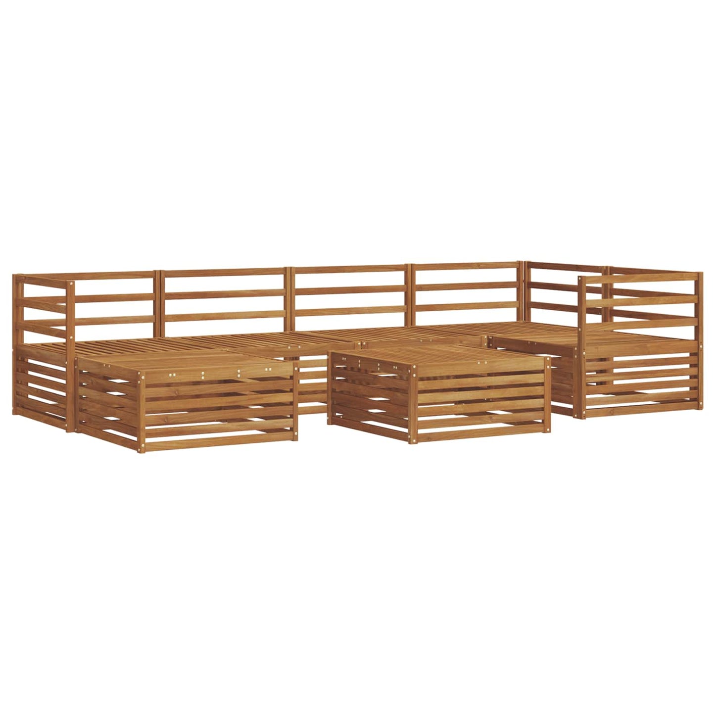 vidaXL Σειρά Καναπέ Εξωτερικού 7 pcs Φυσικό