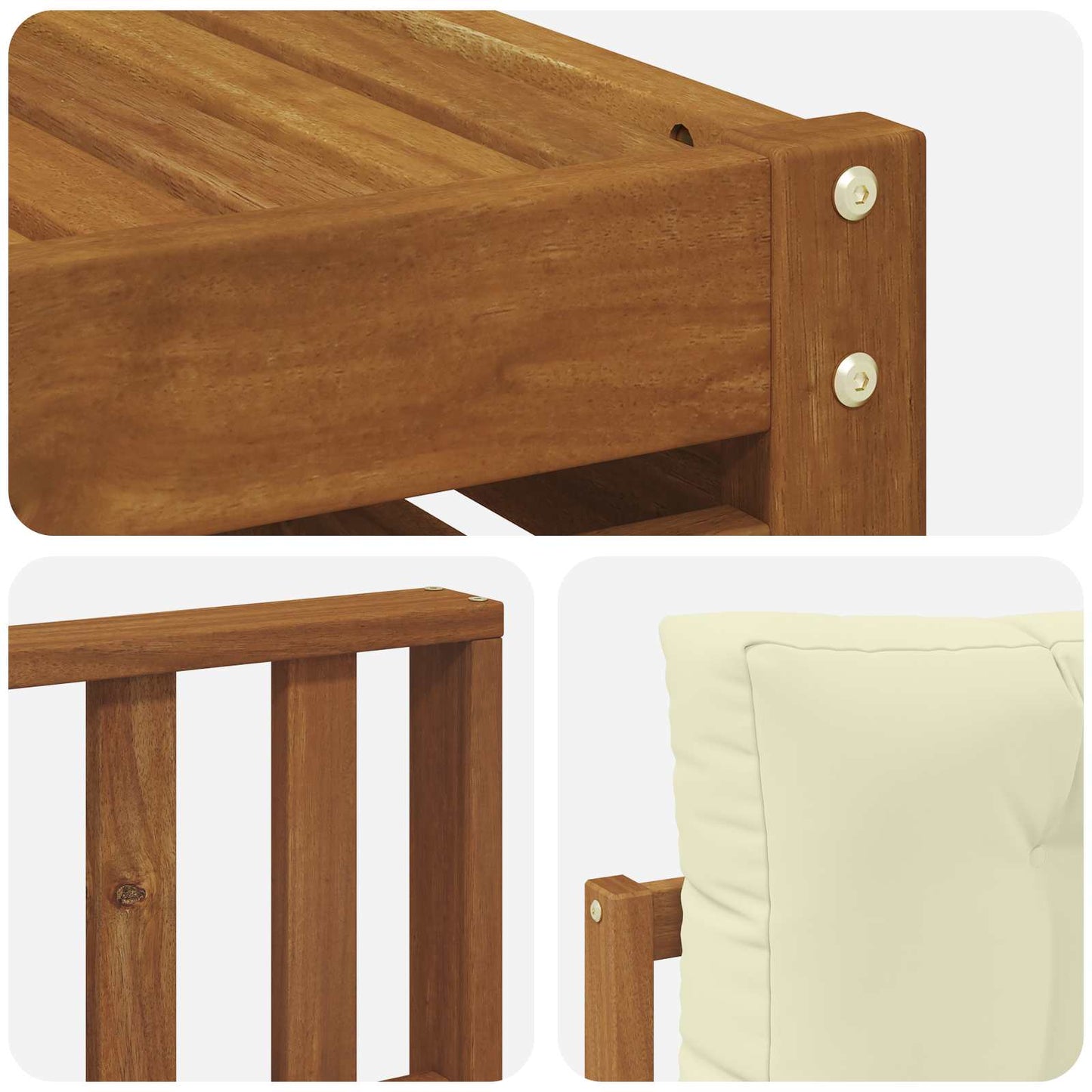 vidaXL Σειρά Καναπέ Εξωτερικού με μαξιλάρι 8 pcs Φυσικό και Κρέμα