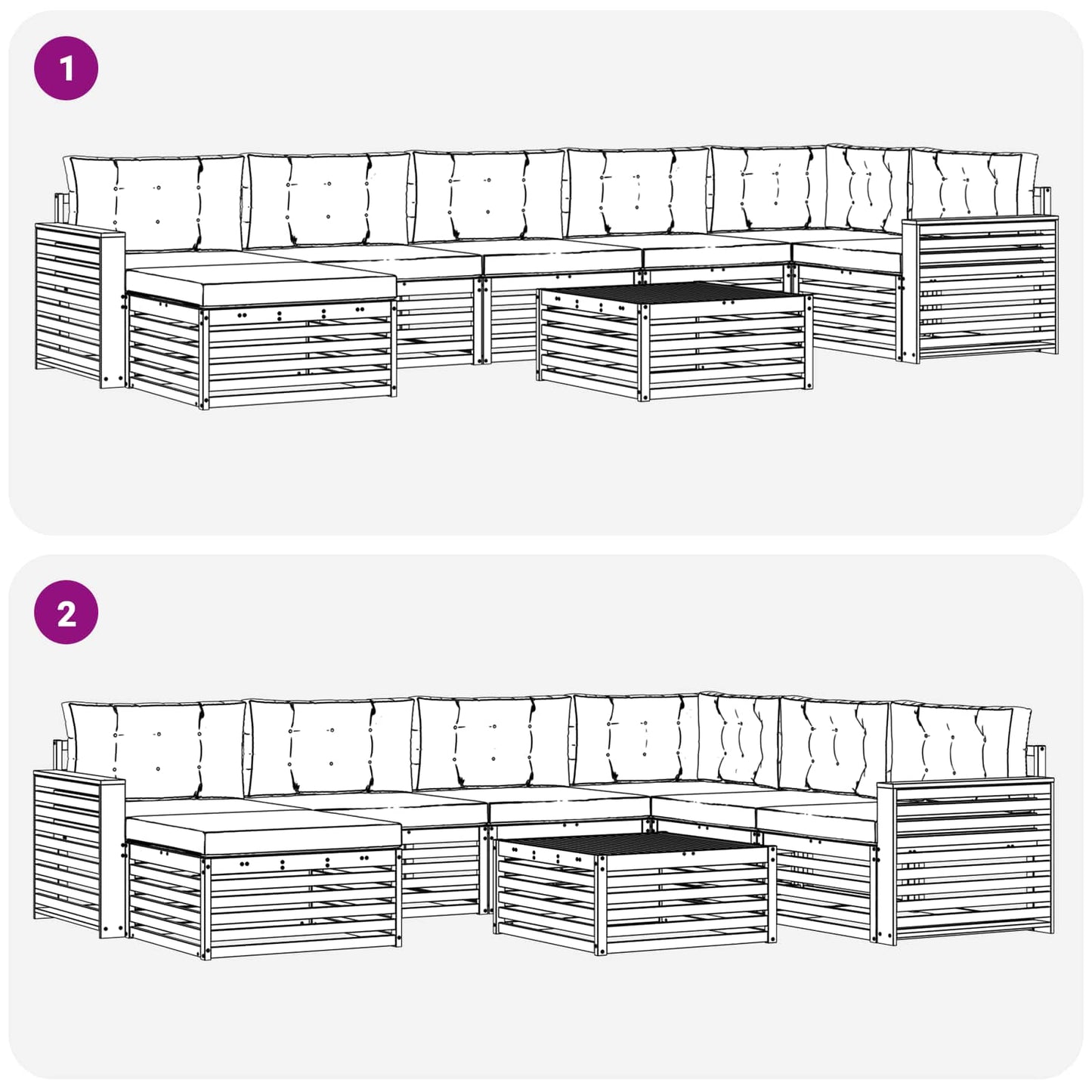 vidaXL Σειρά Καναπέ Εξωτερικού με μαξιλάρι 8 pcs Φυσικό και Μπεζ