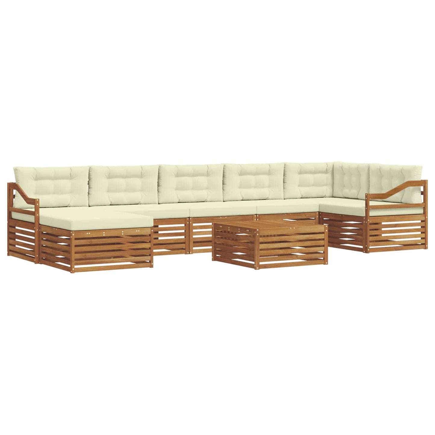 vidaXL Σειρά Καναπέ Εξωτερικού με μαξιλάρι 8 pcs Φυσικό και Κρέμα