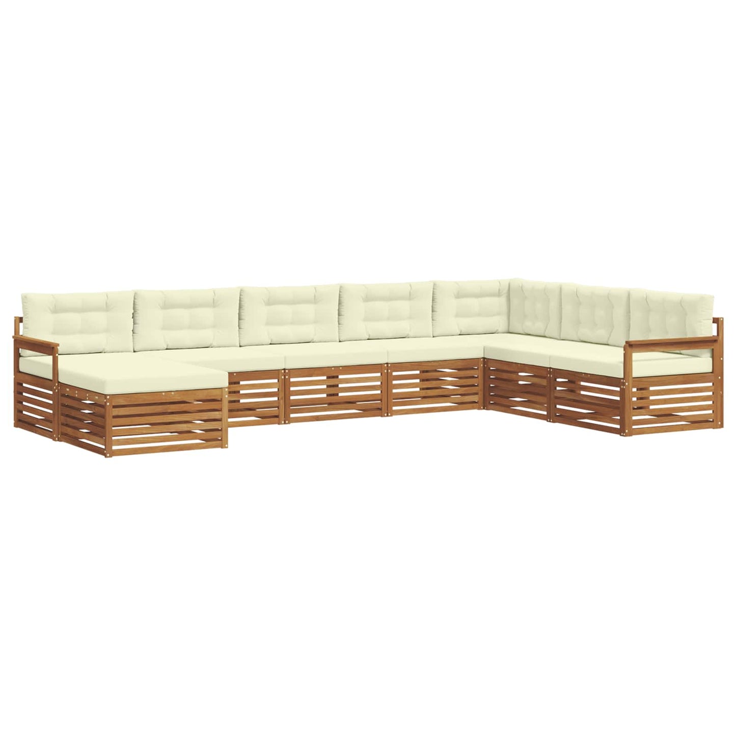 vidaXL Σειρά Καναπέ Εξωτερικού με μαξιλάρι 8 pcs Φυσικό και Κρέμα
