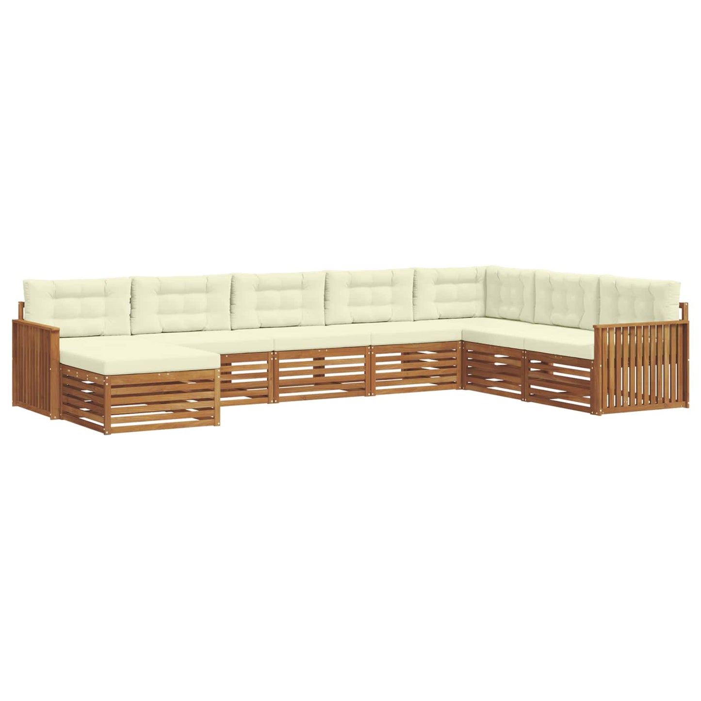 vidaXL Σειρά Καναπέ Εξωτερικού με μαξιλάρι 8 pcs Φυσικό και Κρέμα