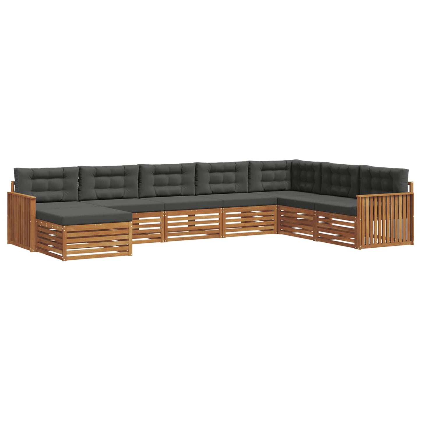 vidaXL Σειρά Καναπέ Εξωτερικού με μαξιλάρι 8 pcs Φυσικό και Ανθρακί