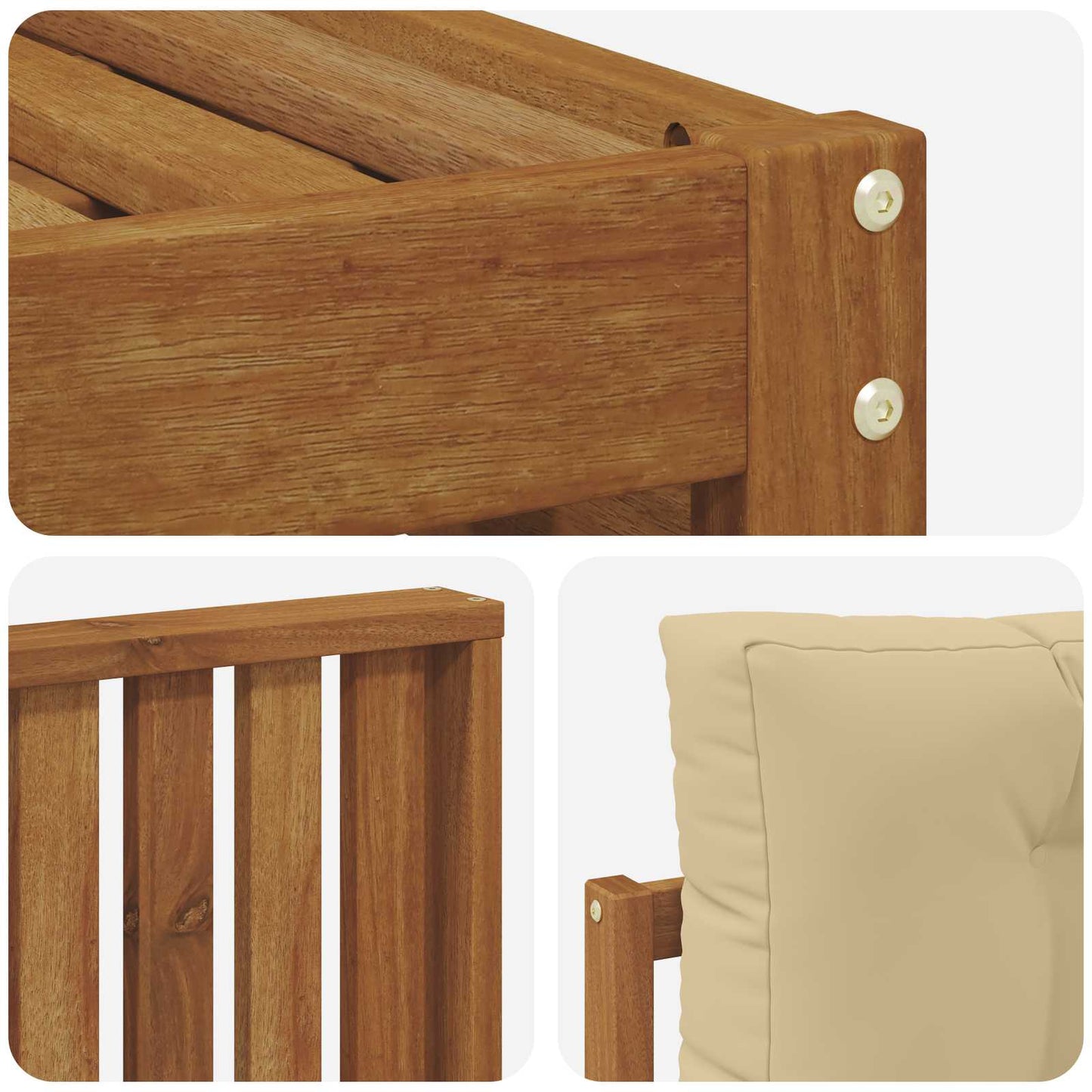 vidaXL Σειρά Καναπέ Εξωτερικού με μαξιλάρι 8 pcs Φυσικό και Μπεζ