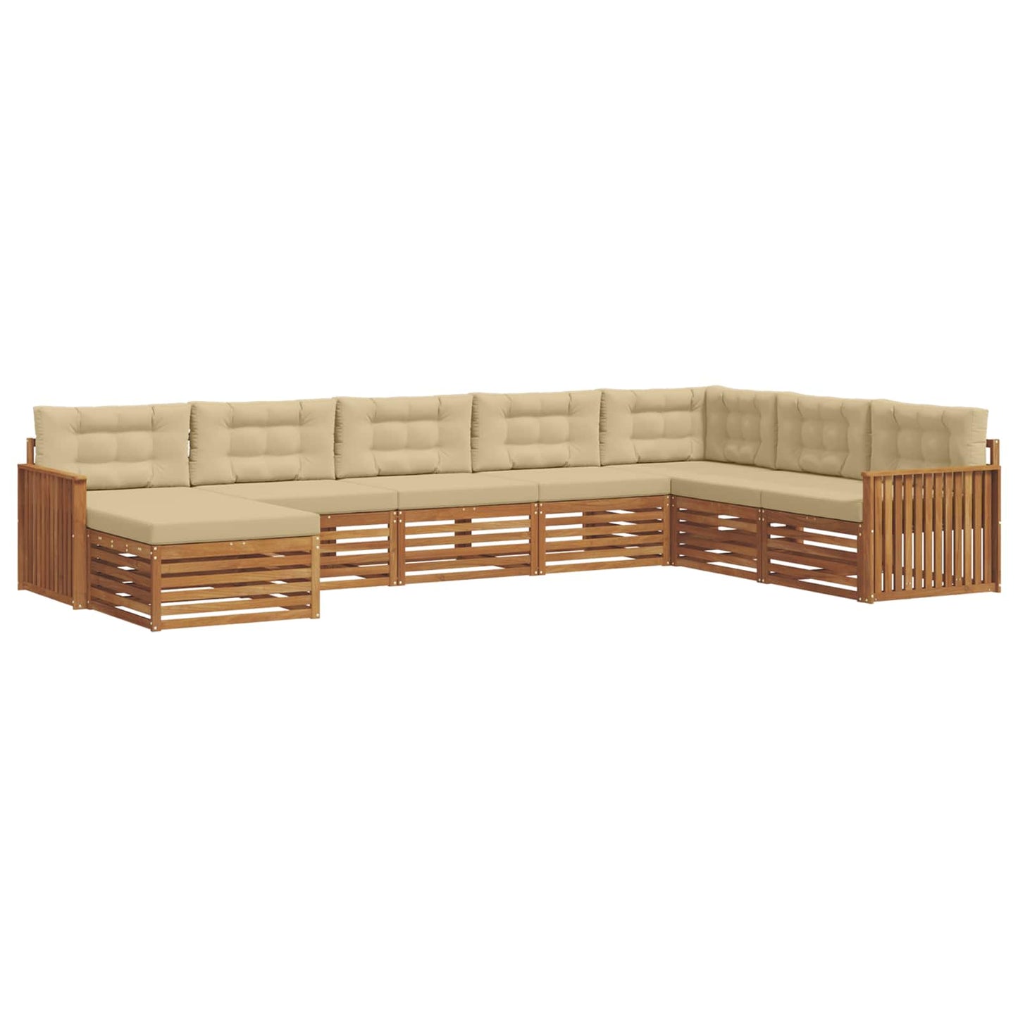 vidaXL Σειρά Καναπέ Εξωτερικού με μαξιλάρι 8 pcs Φυσικό και Μπεζ