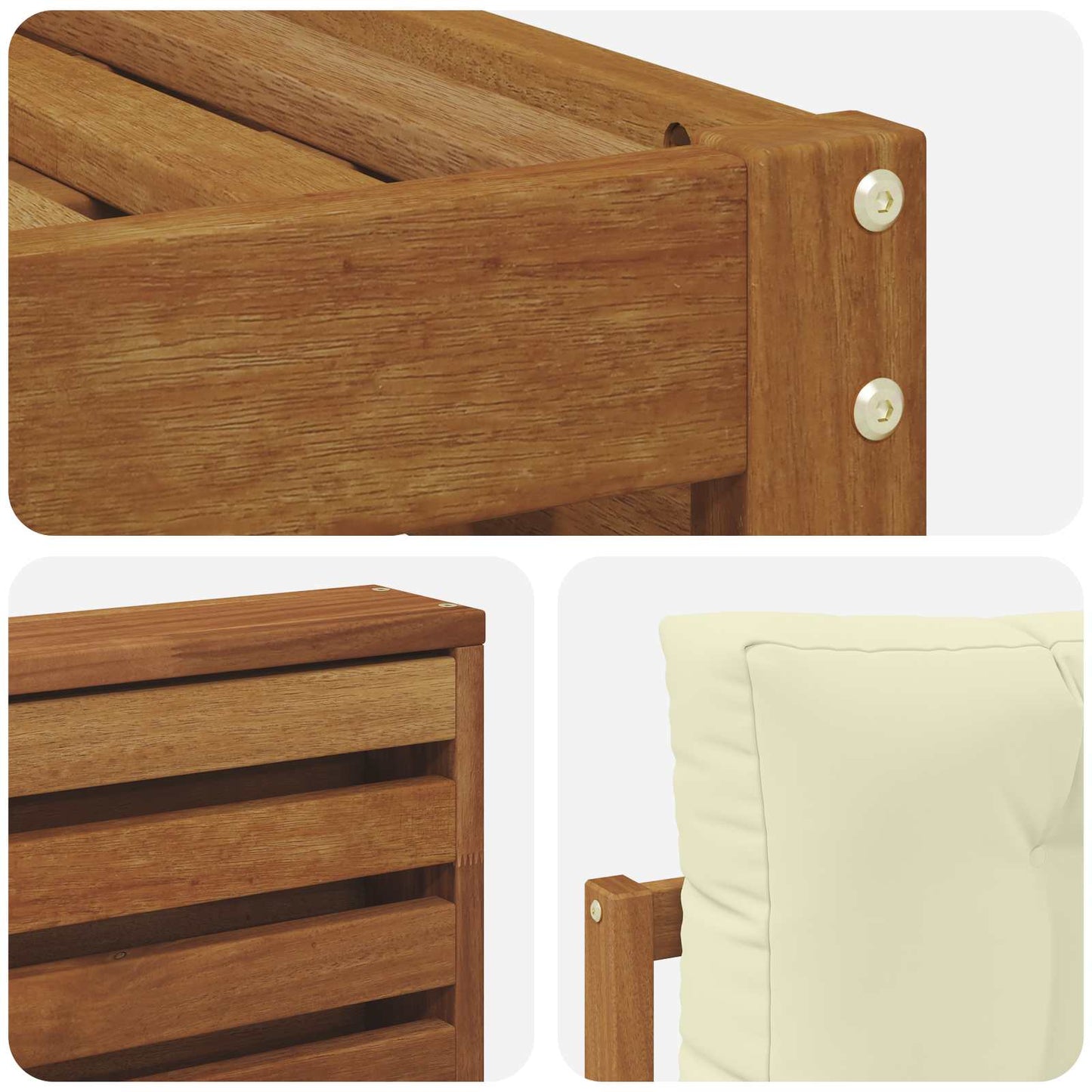 vidaXL Σειρά Καναπέ Εξωτερικού με μαξιλάρι 8 pcs Φυσικό και Κρέμα