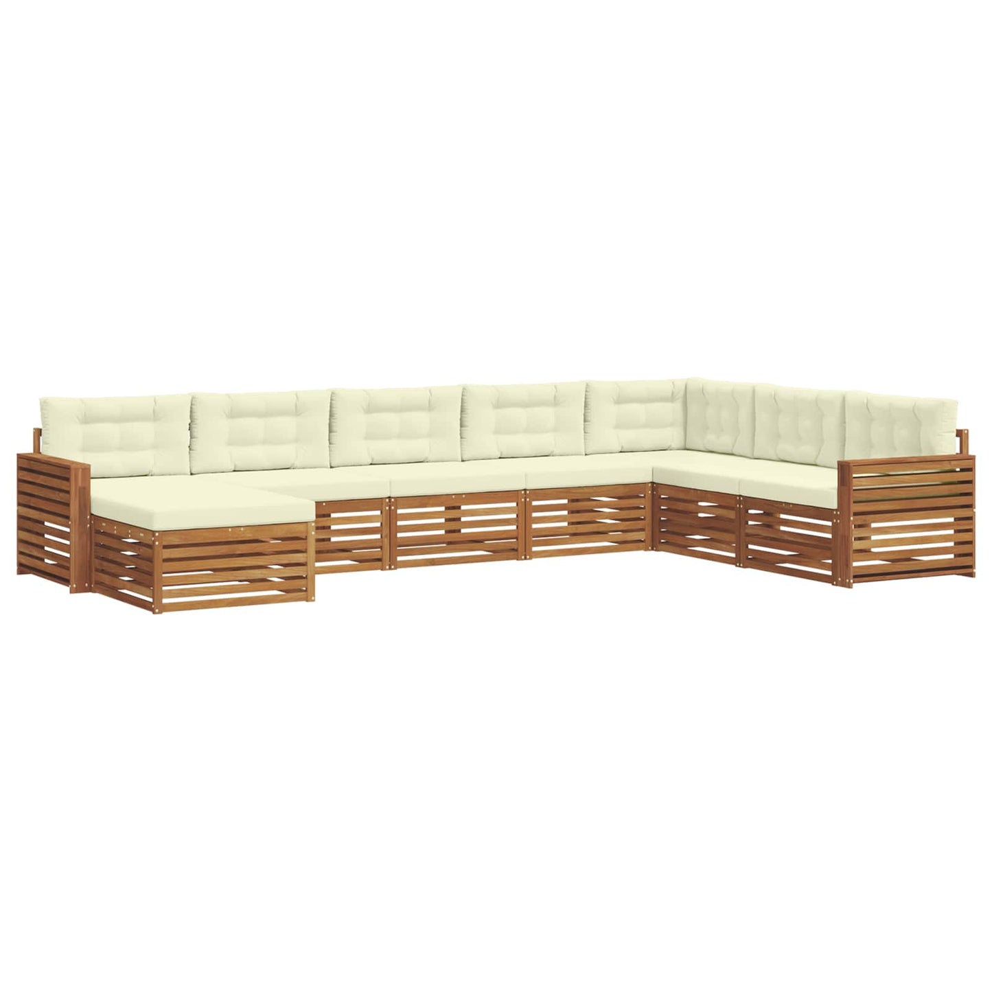 vidaXL Σειρά Καναπέ Εξωτερικού με μαξιλάρι 8 pcs Φυσικό και Κρέμα