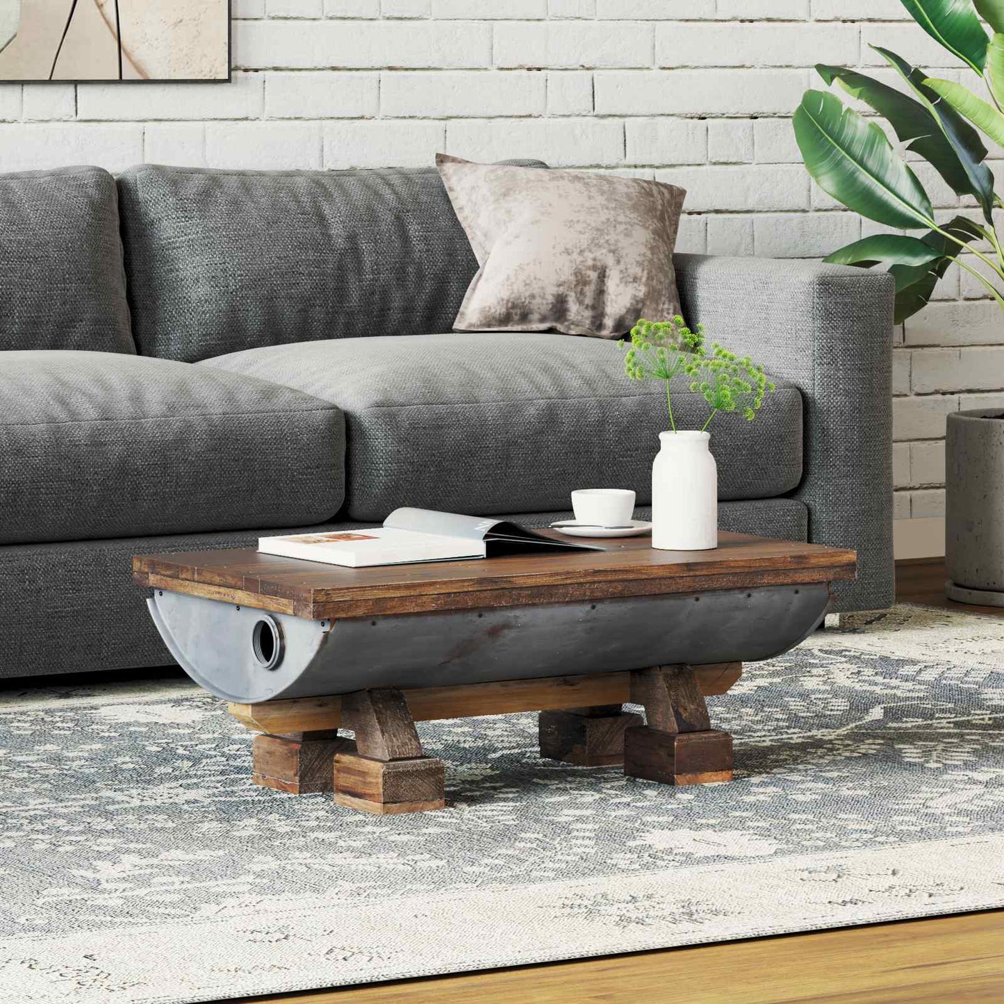 vidaXL Τραπεζάκι σαλονιού Φυσικό 90 x 50 x 35 cm ξύλο