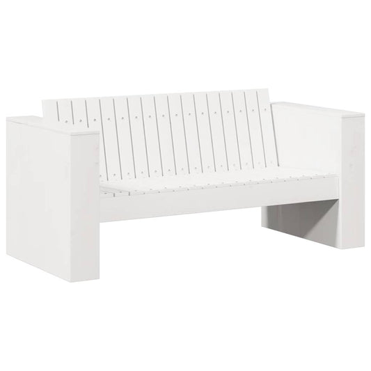 vidaXL Καναπές Κήπου Λευκό 134 x 60 x 62 cm Στερεά ξυλεία πεύκου