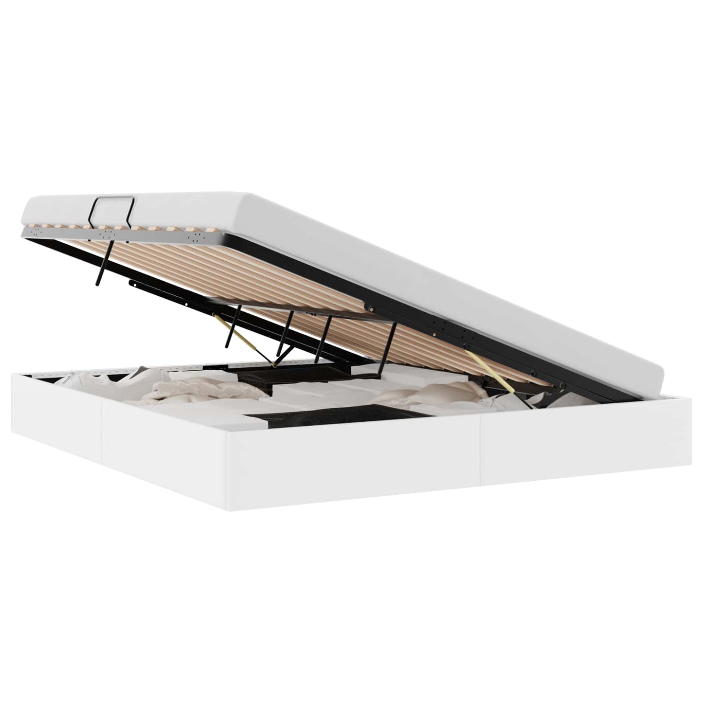vidaXL Κρεβάτι Αποθήκης Καθαρό Λευκό 183 x 213 cm Τεχνητό δέρμα